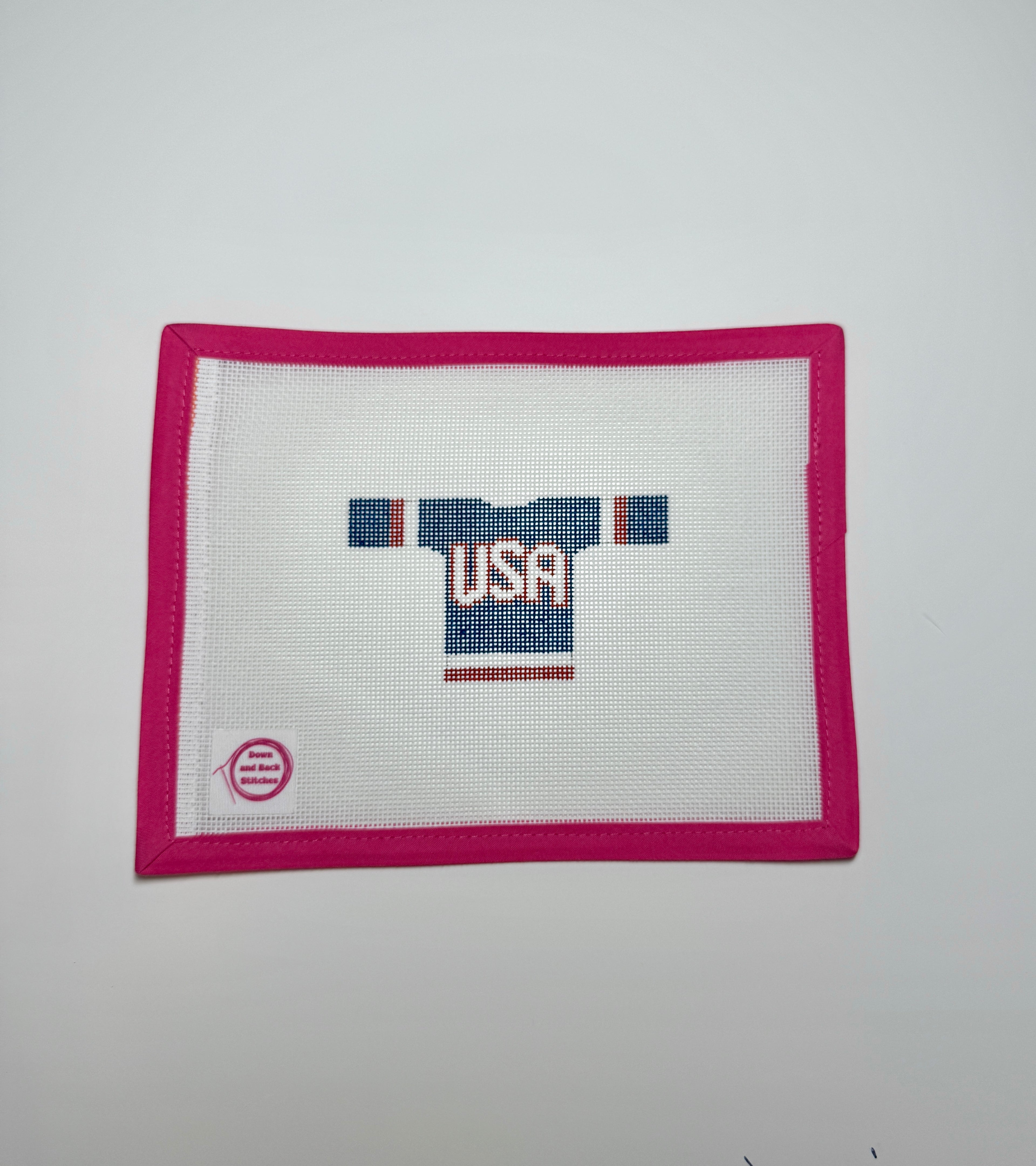 Team USA Olympic/Four Nations/IIHF Inspired Hockey Jersey Hand Painted Needlepoint Canvas