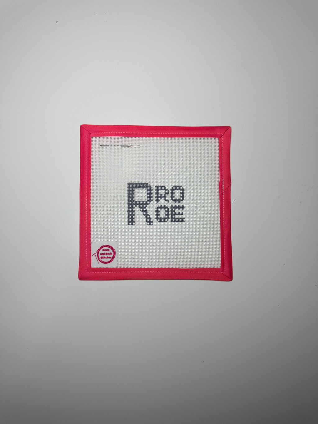 PRO ROE greyscale bag needlepoint charm canvas