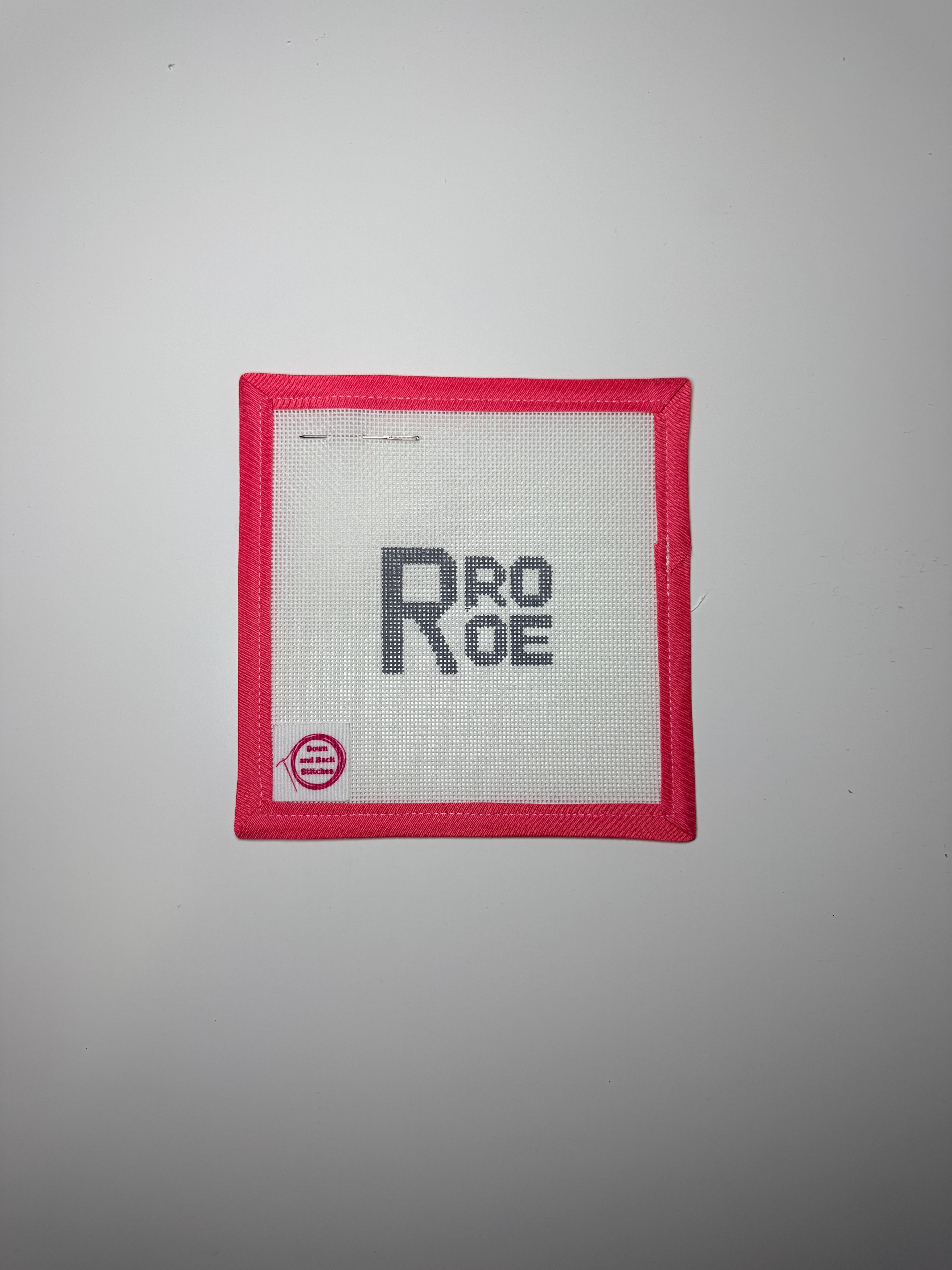PRO ROE greyscale bag needlepoint charm canvas