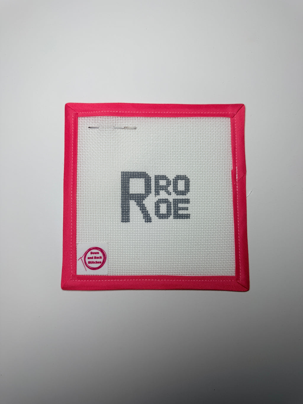 PRO ROE greyscale bag needlepoint charm canvas