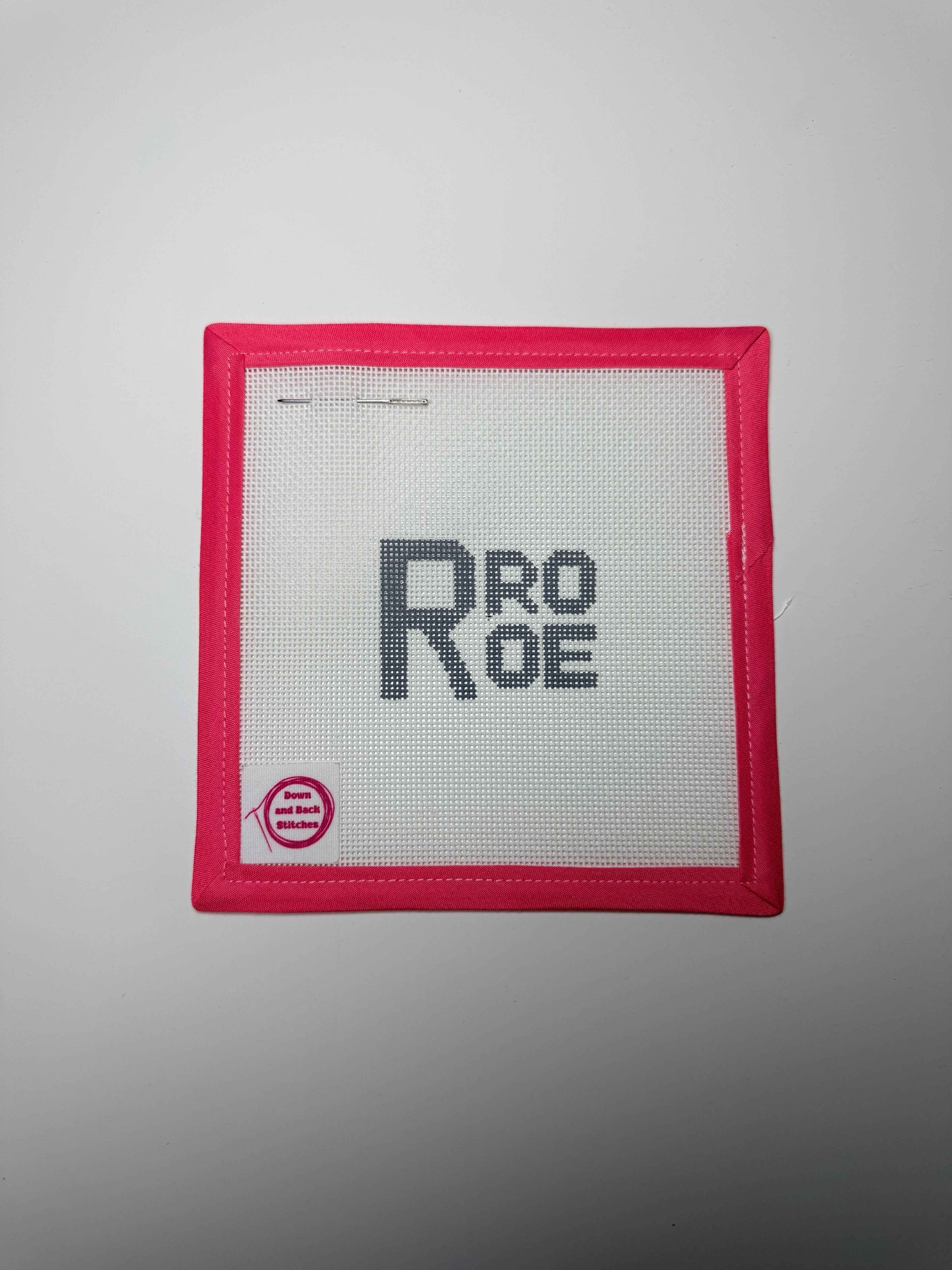 PRO ROE greyscale bag needlepoint charm canvas