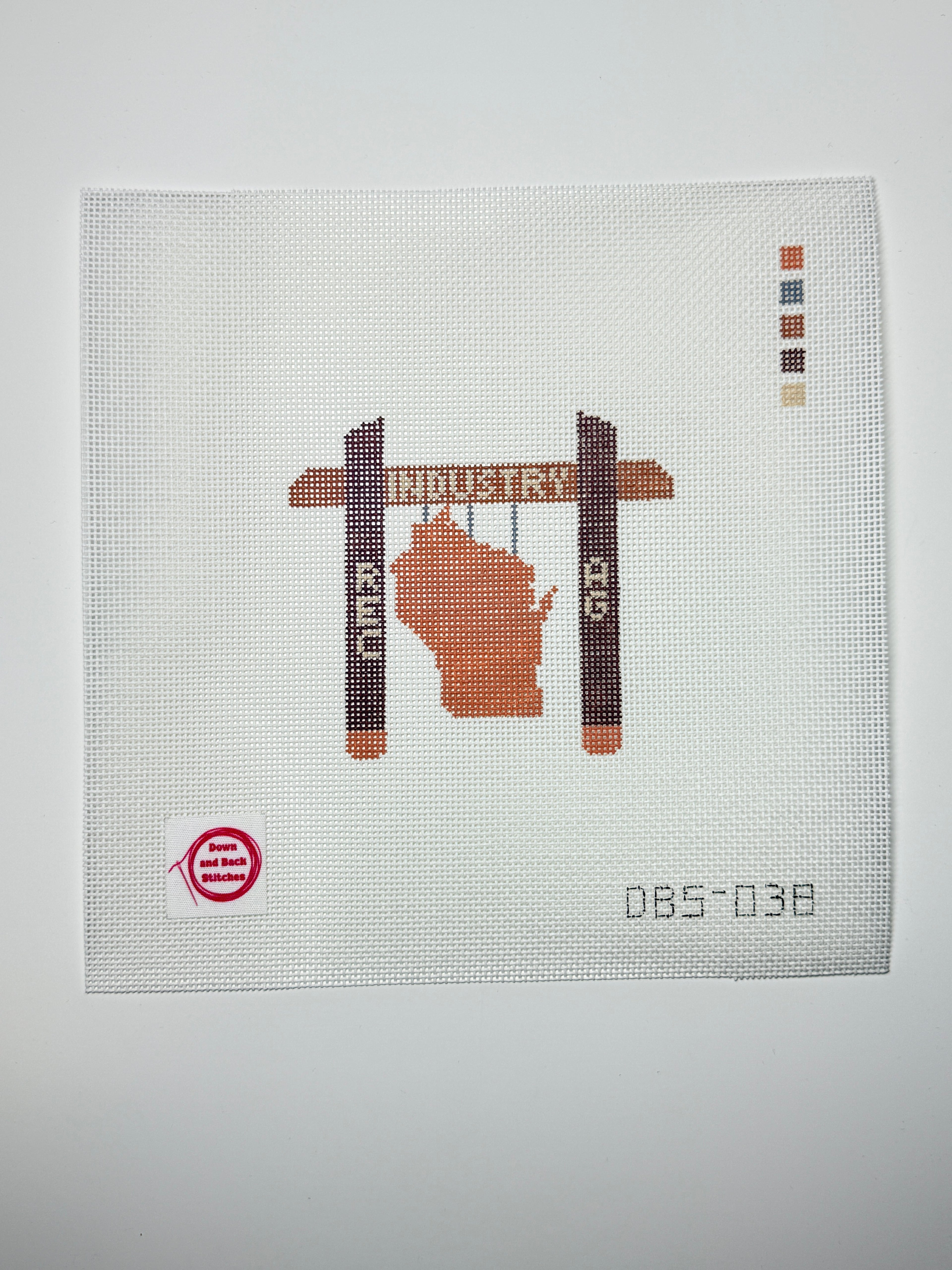 Welcome to Wisconsin Sign needlepoint canvas