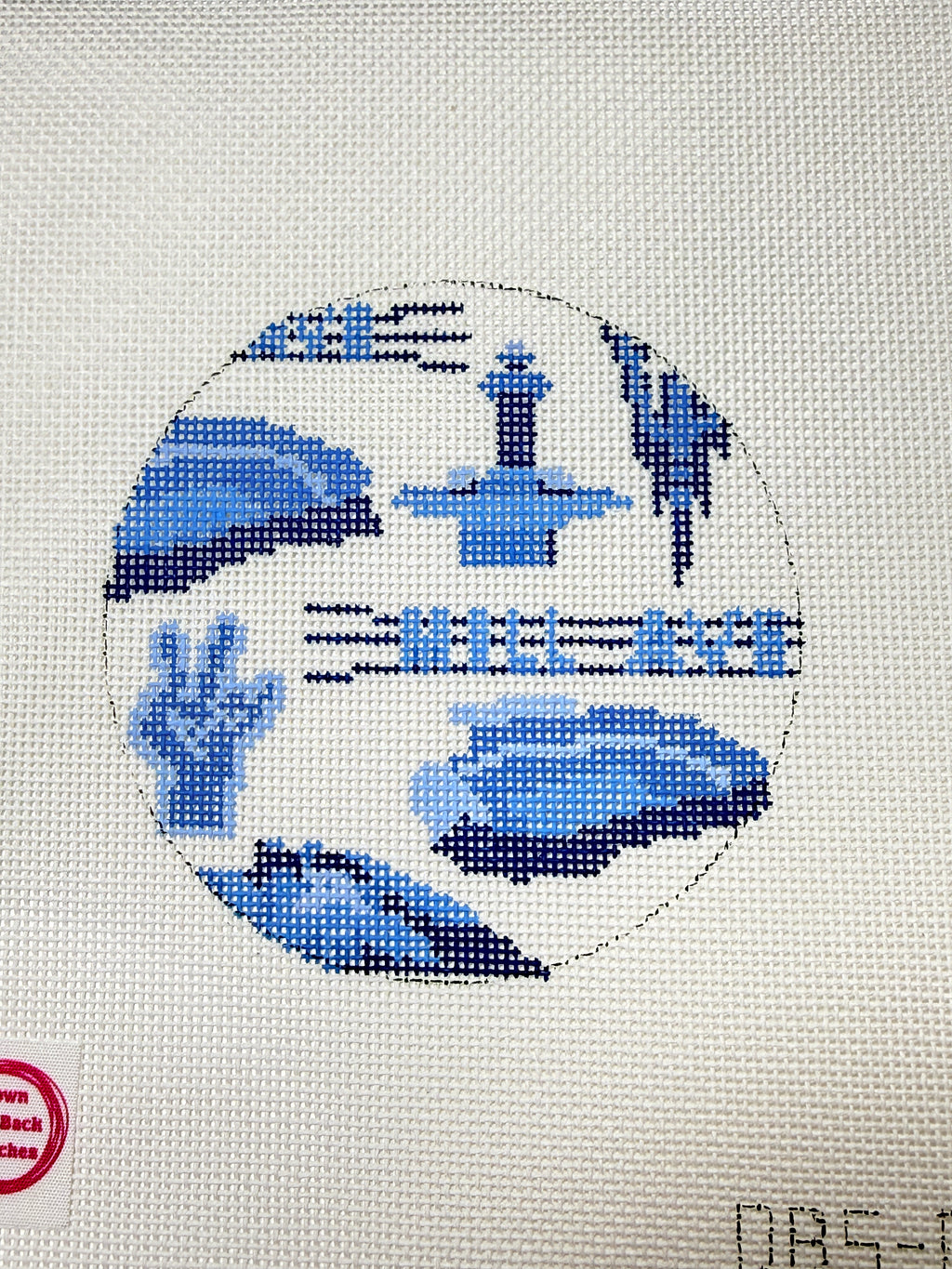 ASU Blue Toile Needlepoint Canvas