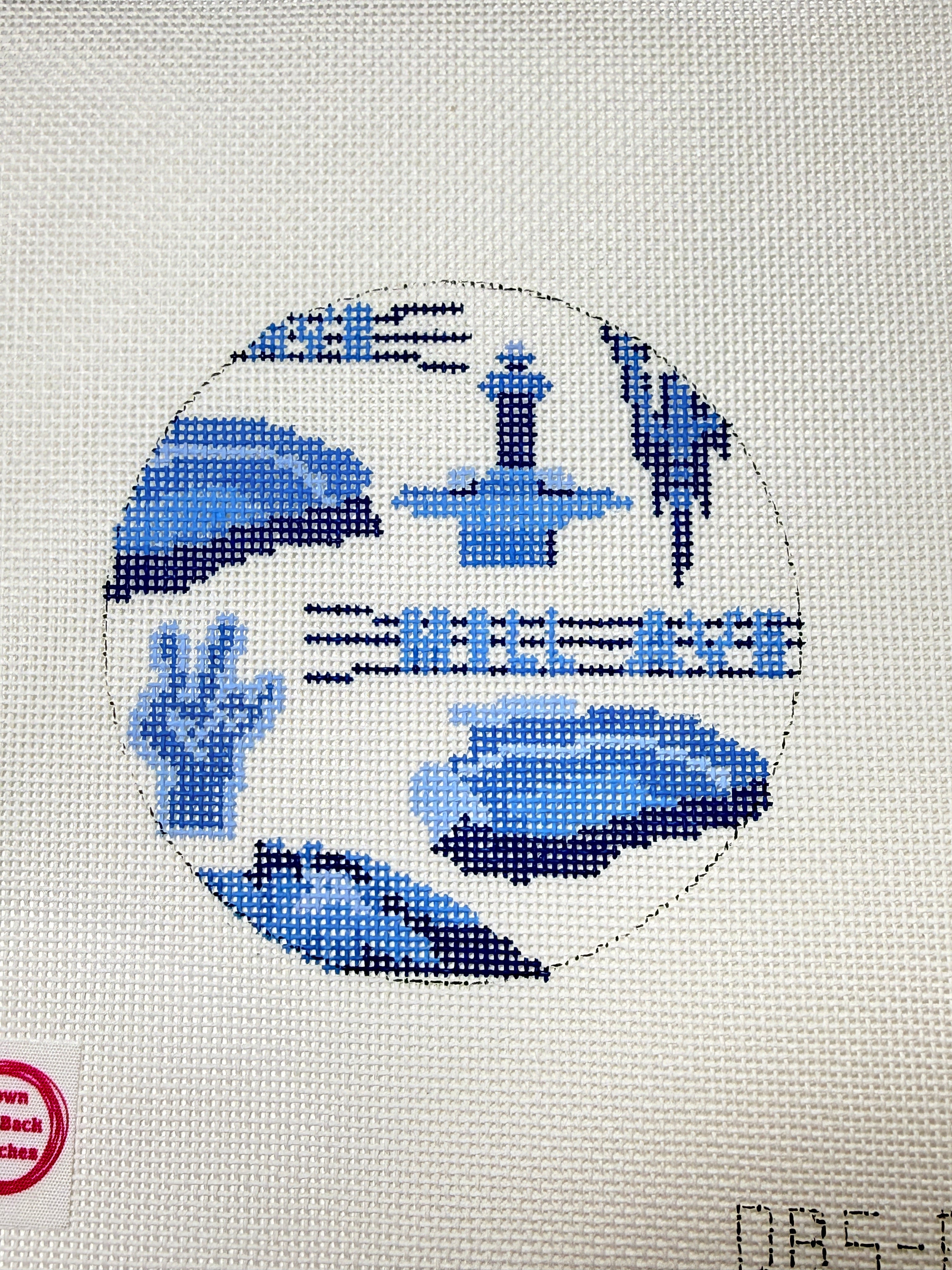 ASU Blue Toile Needlepoint Canvas