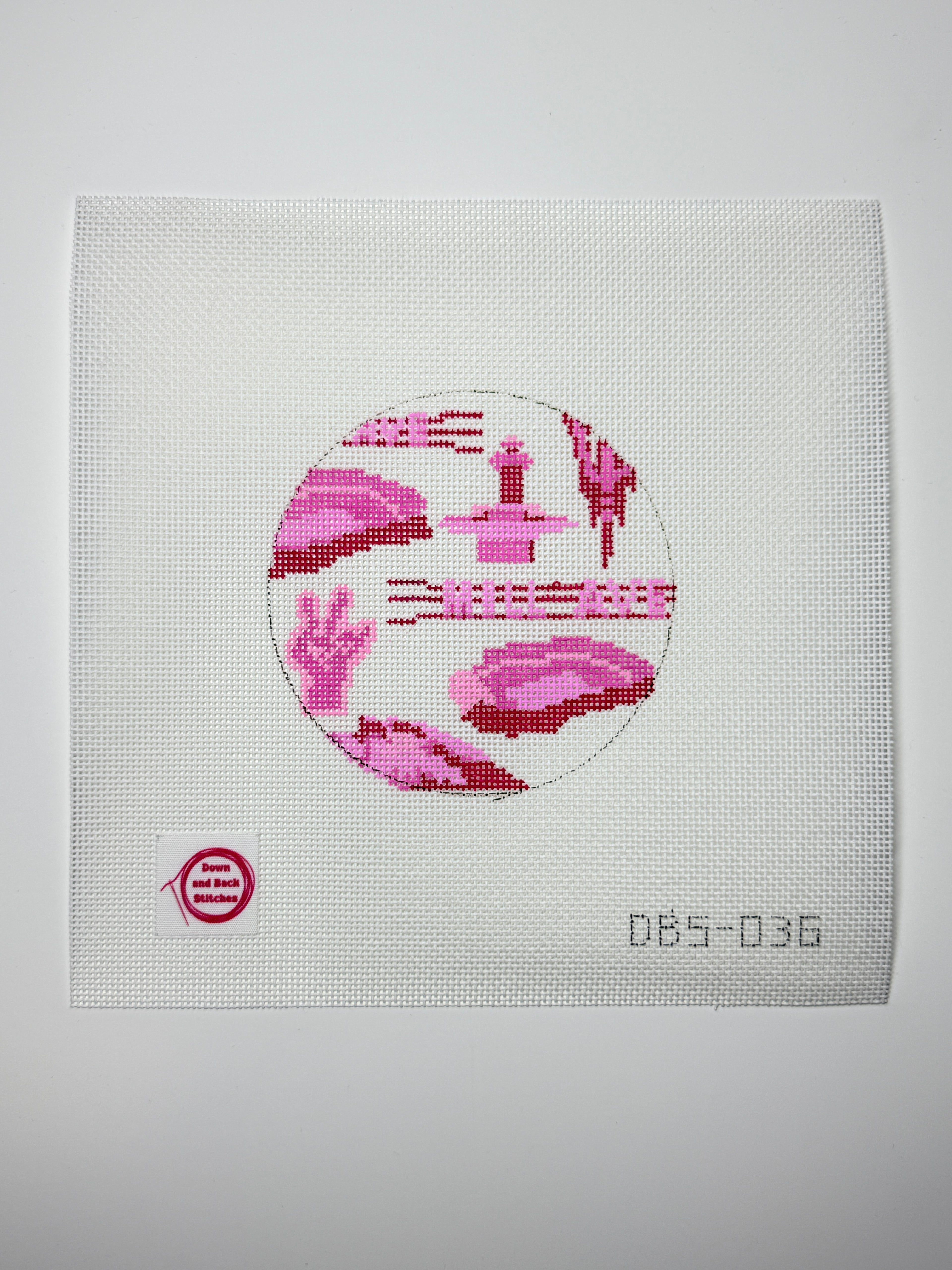 ASU Pink Toile Needlepoint Canvas