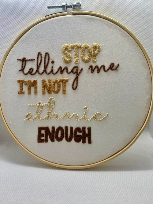 Am I Ethnic Enough? Framed Embroidery