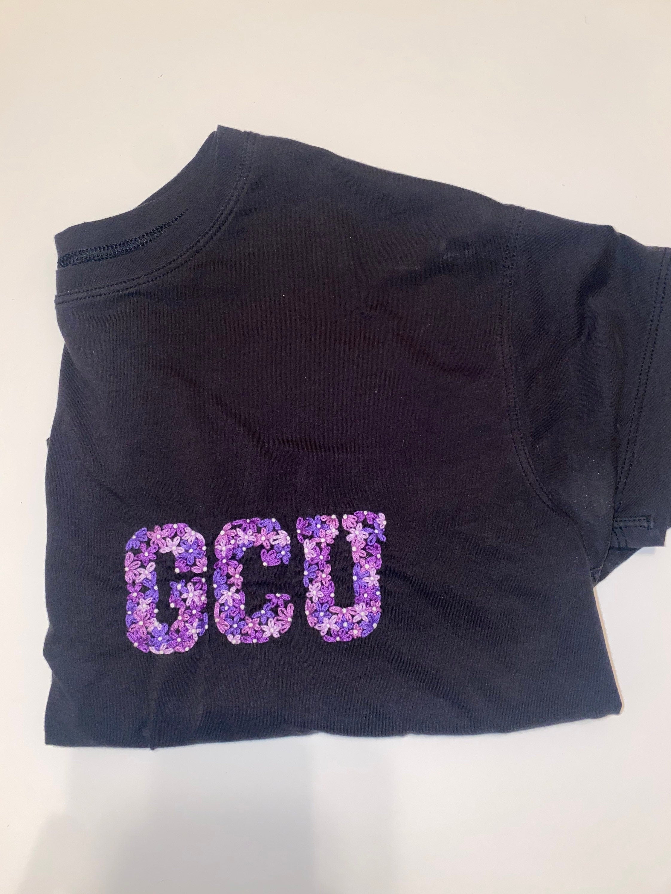 Custom Flower Embroidered School Shirt