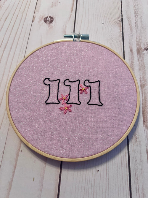Angel Number 111 Finished Embroidery Hoop