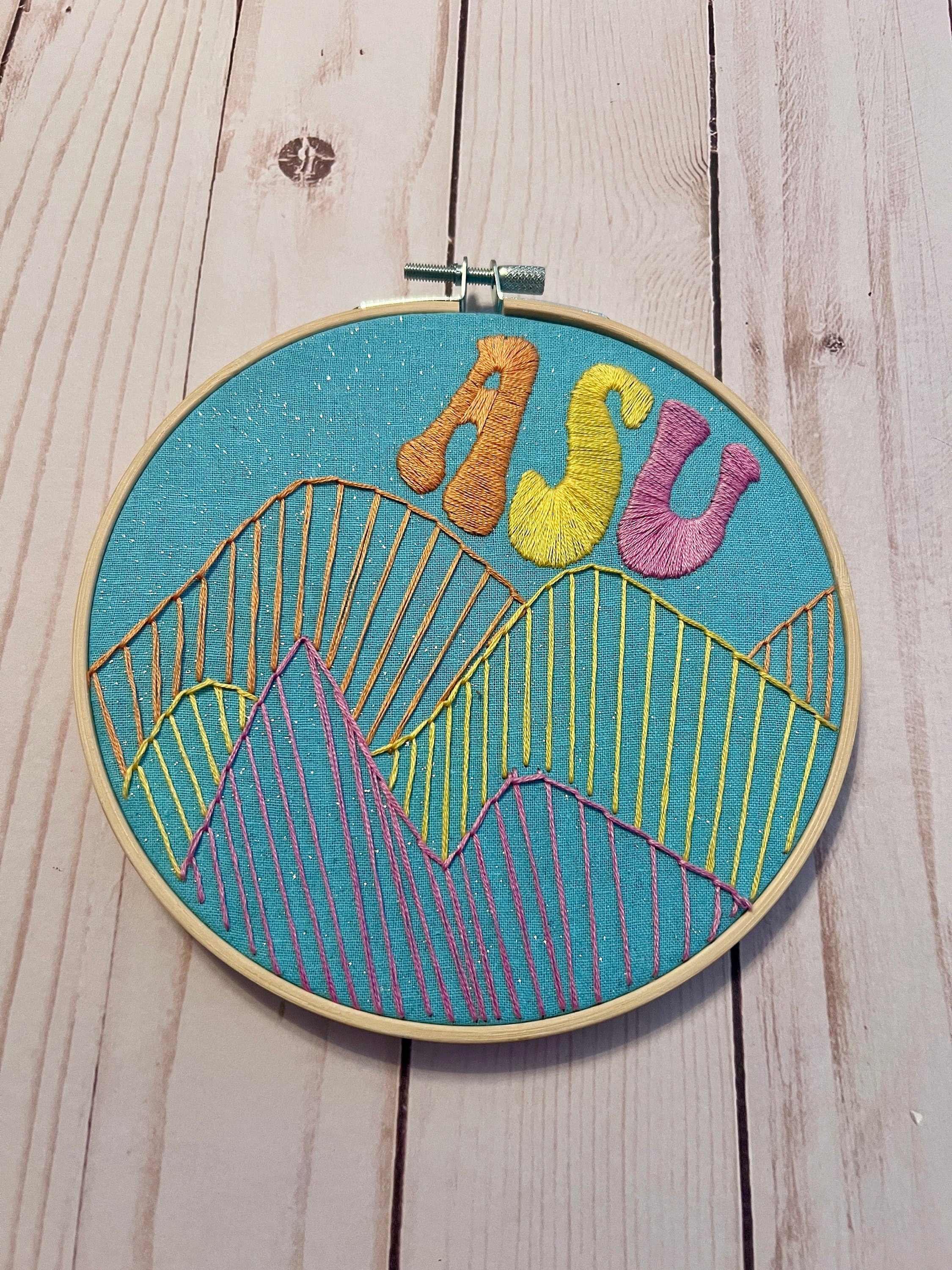 ASU Colorful Mountain Framed Embroidery  - Arizona State University