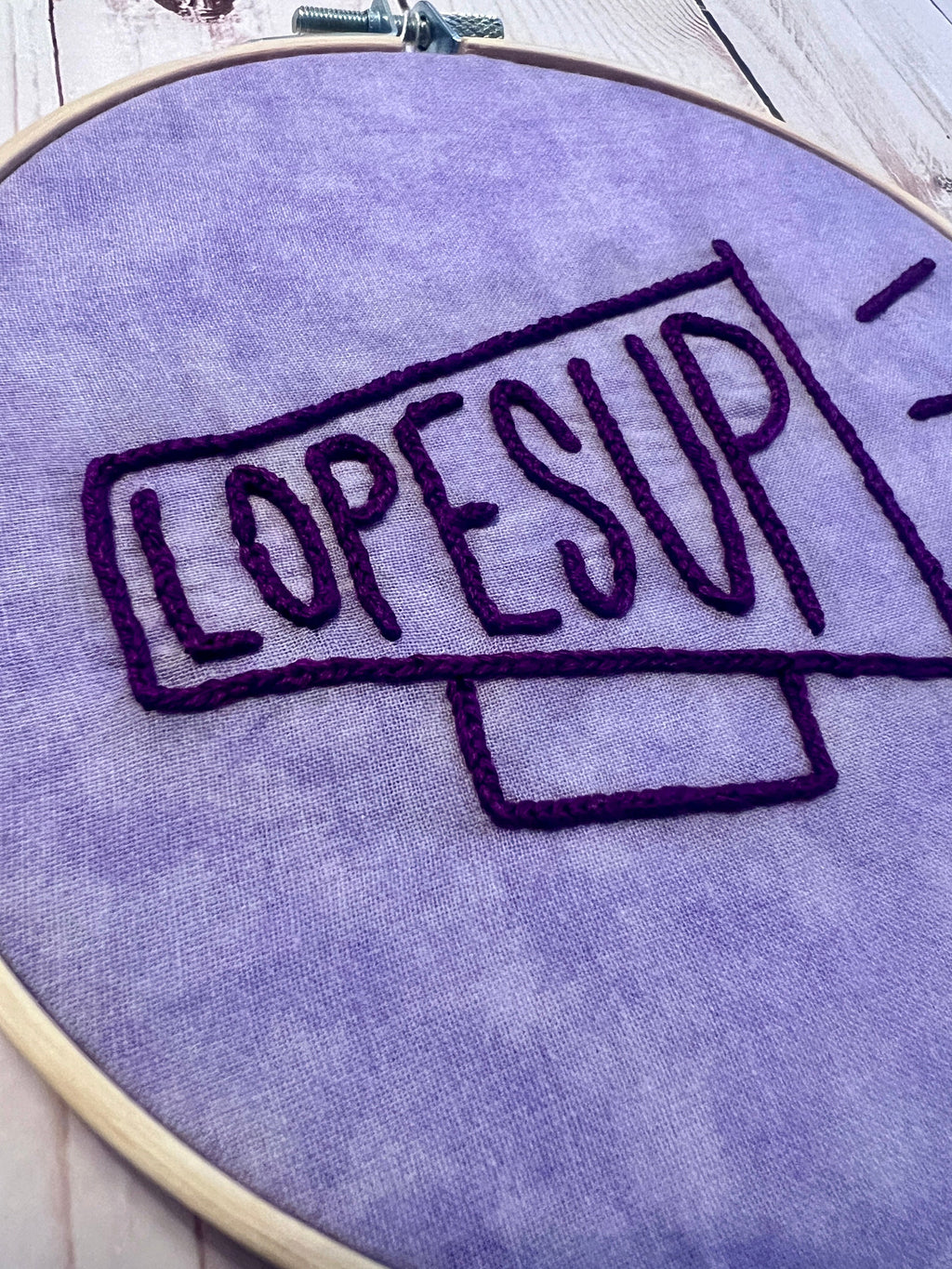 Lopes Up Megaphone Finished Embroidery - Grand Canyon University