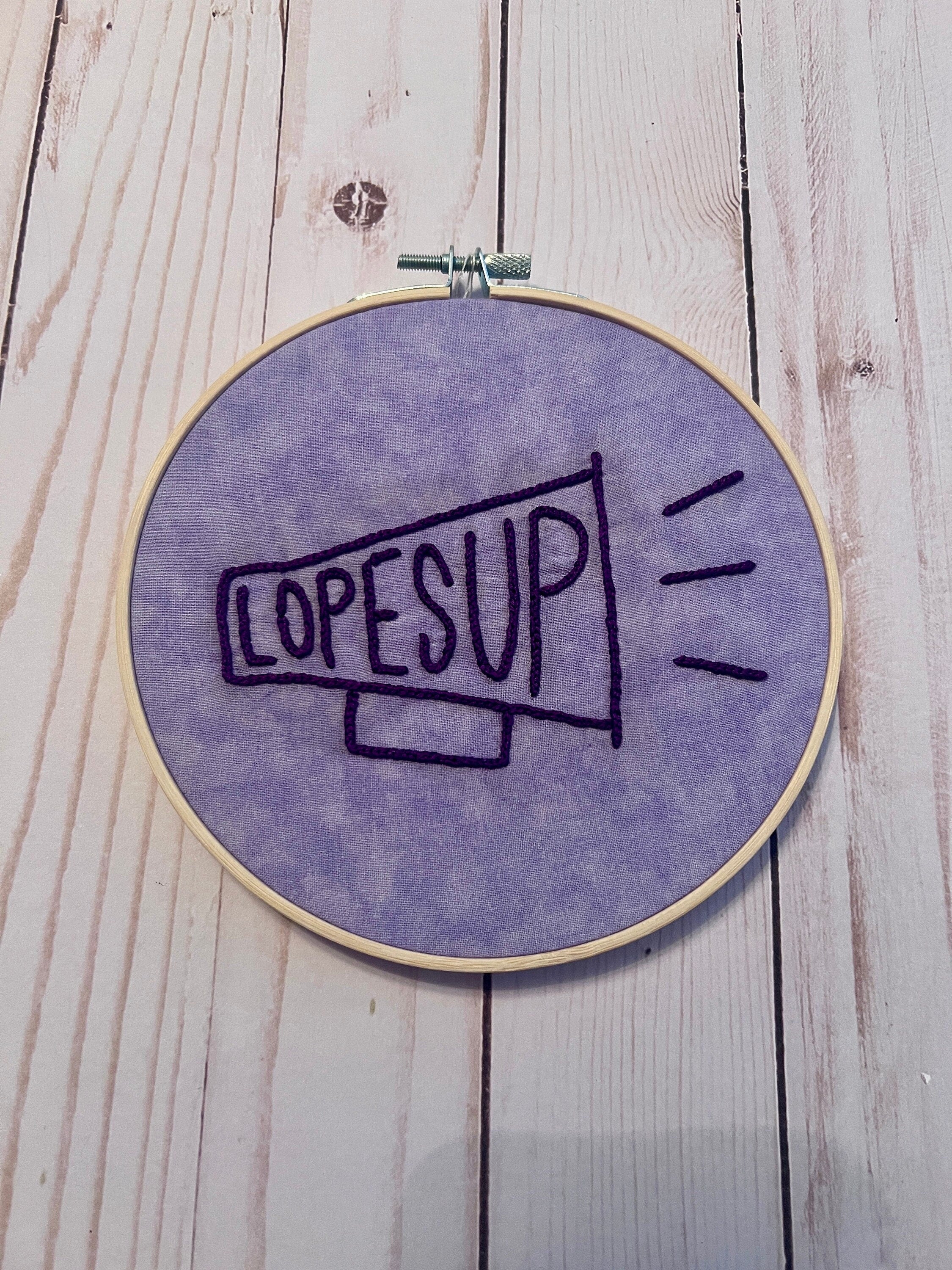 Lopes Up Megaphone Finished Embroidery - Grand Canyon University