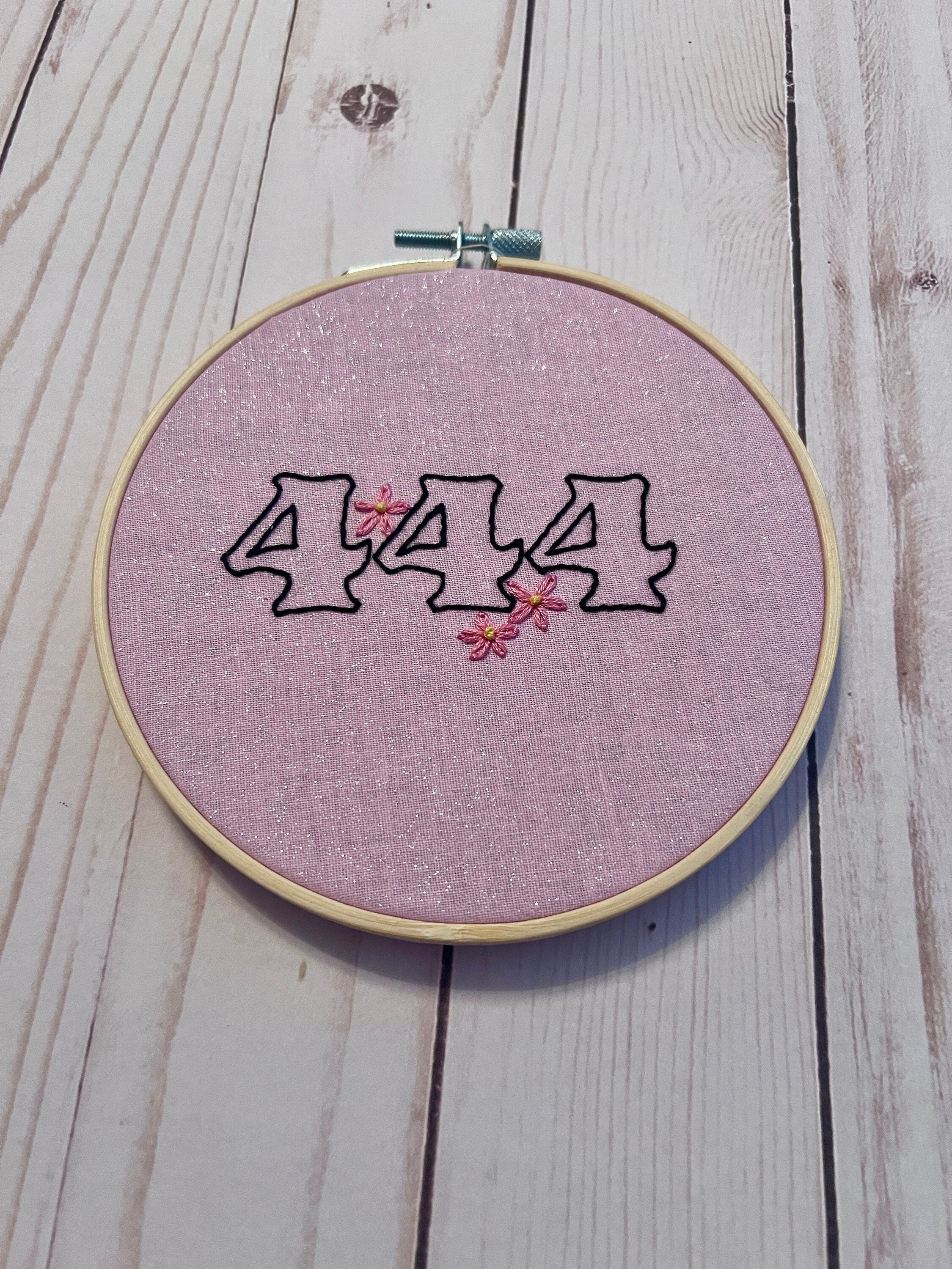 Angel Number 444 Finished Embroidery Hoop