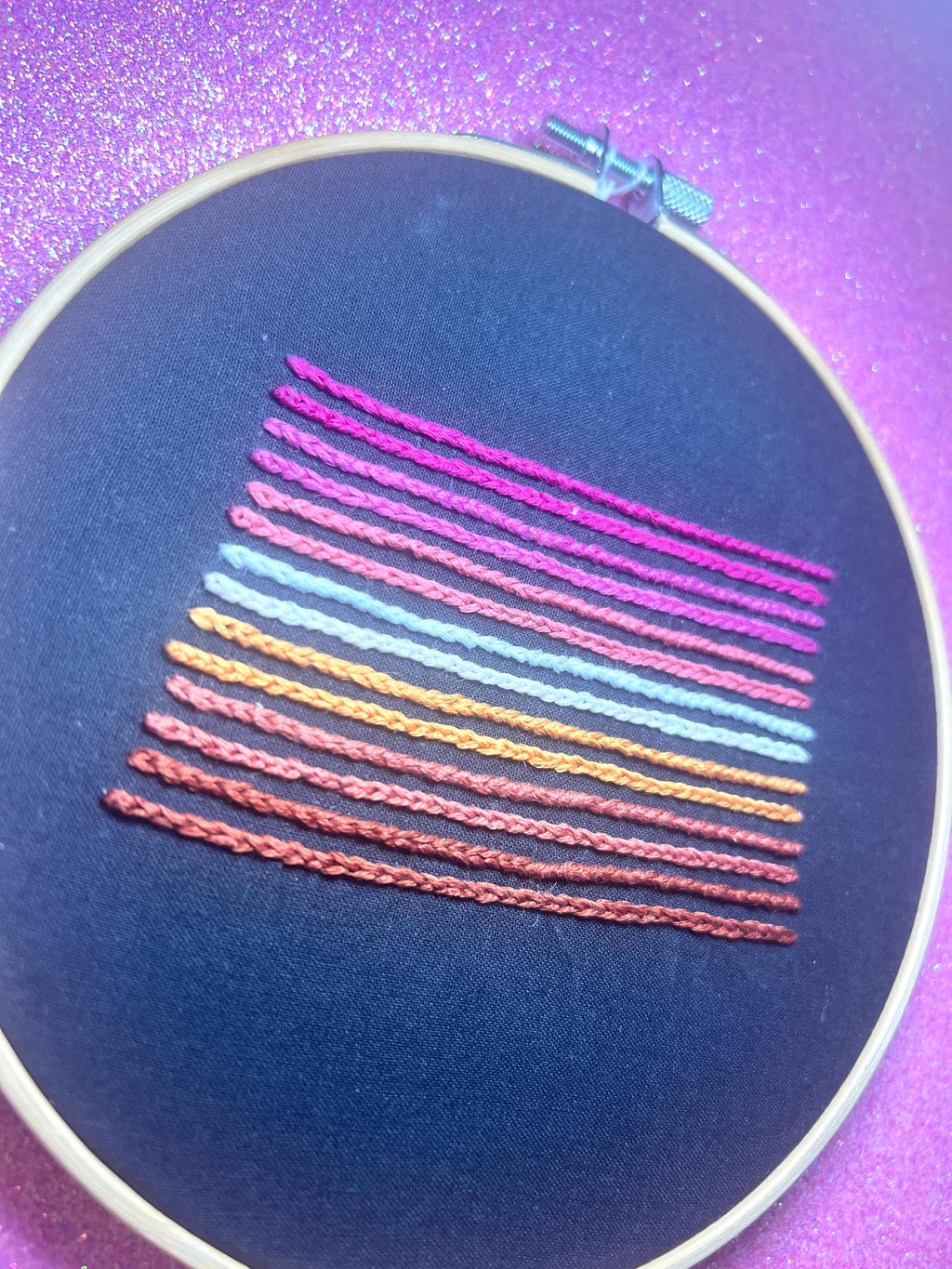 Lesbian Pride Flag 6” Embroidery