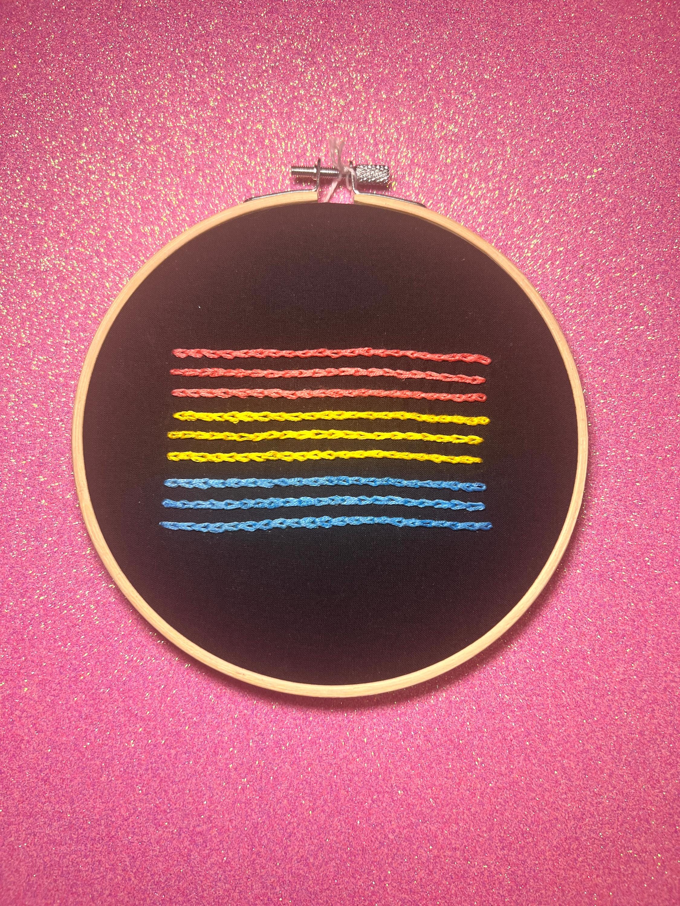 Pansexual Pride Flag 6” Embroidery
