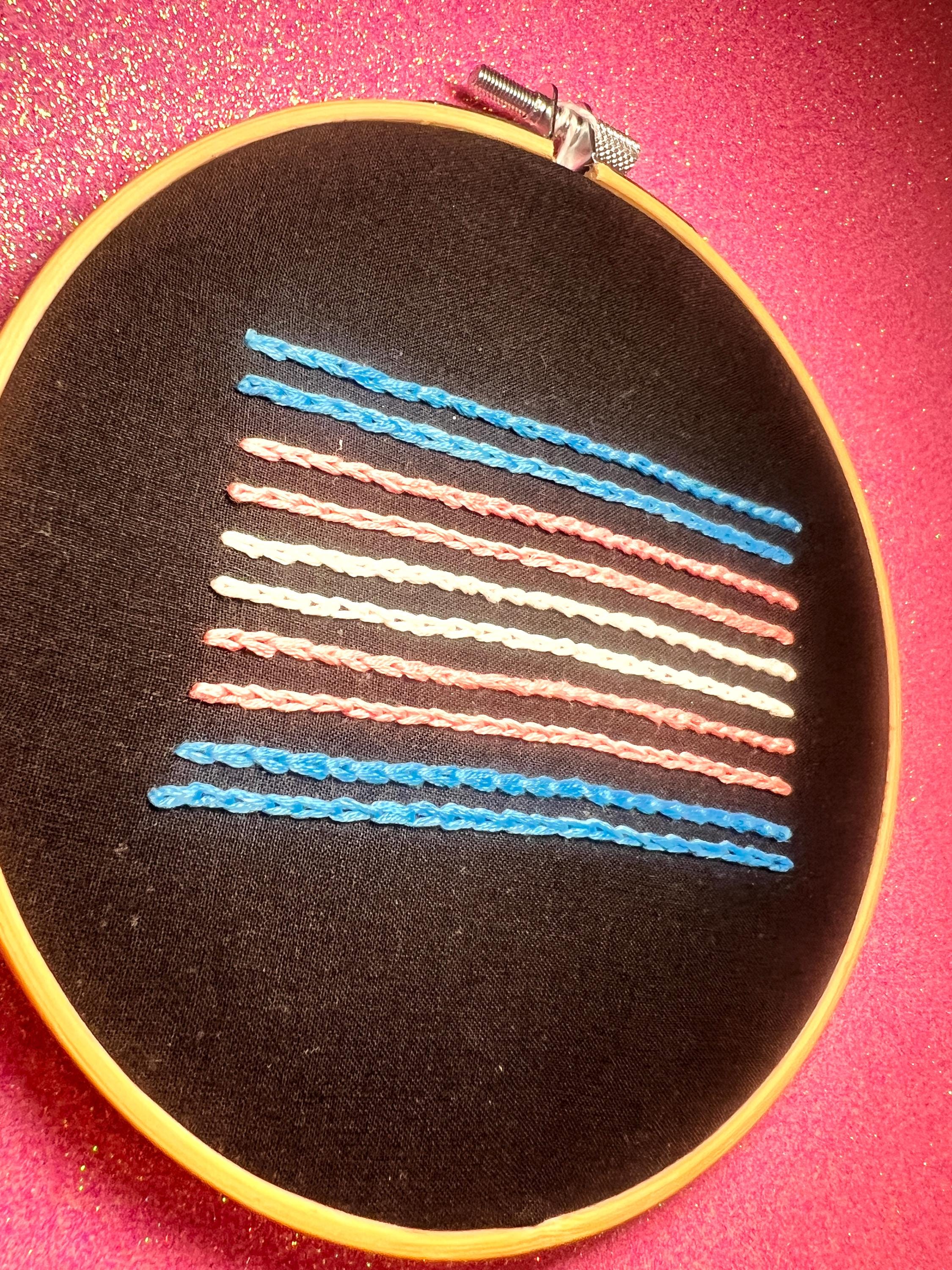 Trans Pride Flag 6” Embroidery