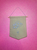 Light Blue Star Cowboy Hat Finished Embroidered Wall Hanging