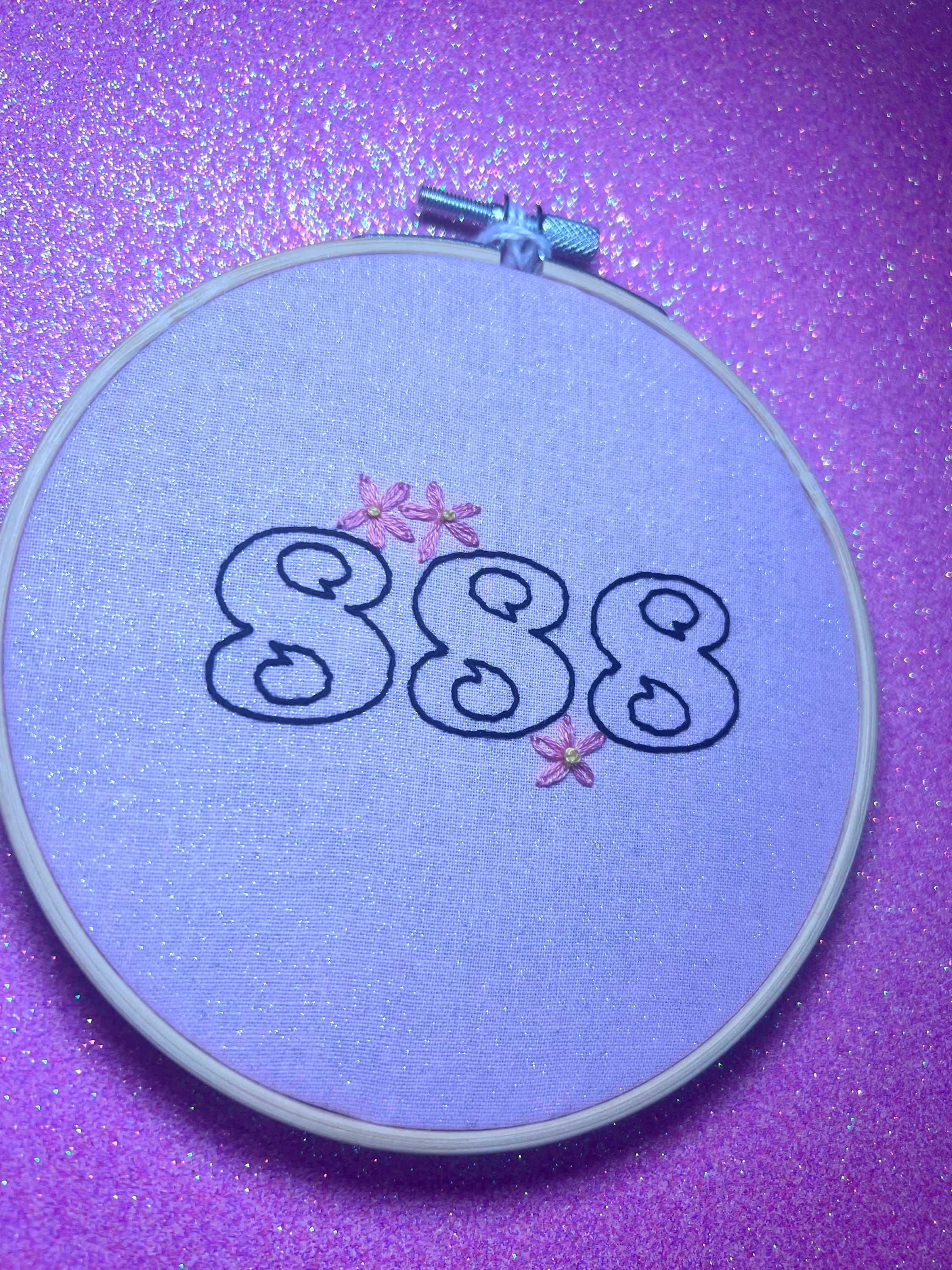 Angel Number 888 Finished Embroidery