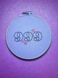 Angel Number 999 Finished Embroidery Hoop