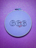 Angel Number 666 Finished Embroidery Hoop