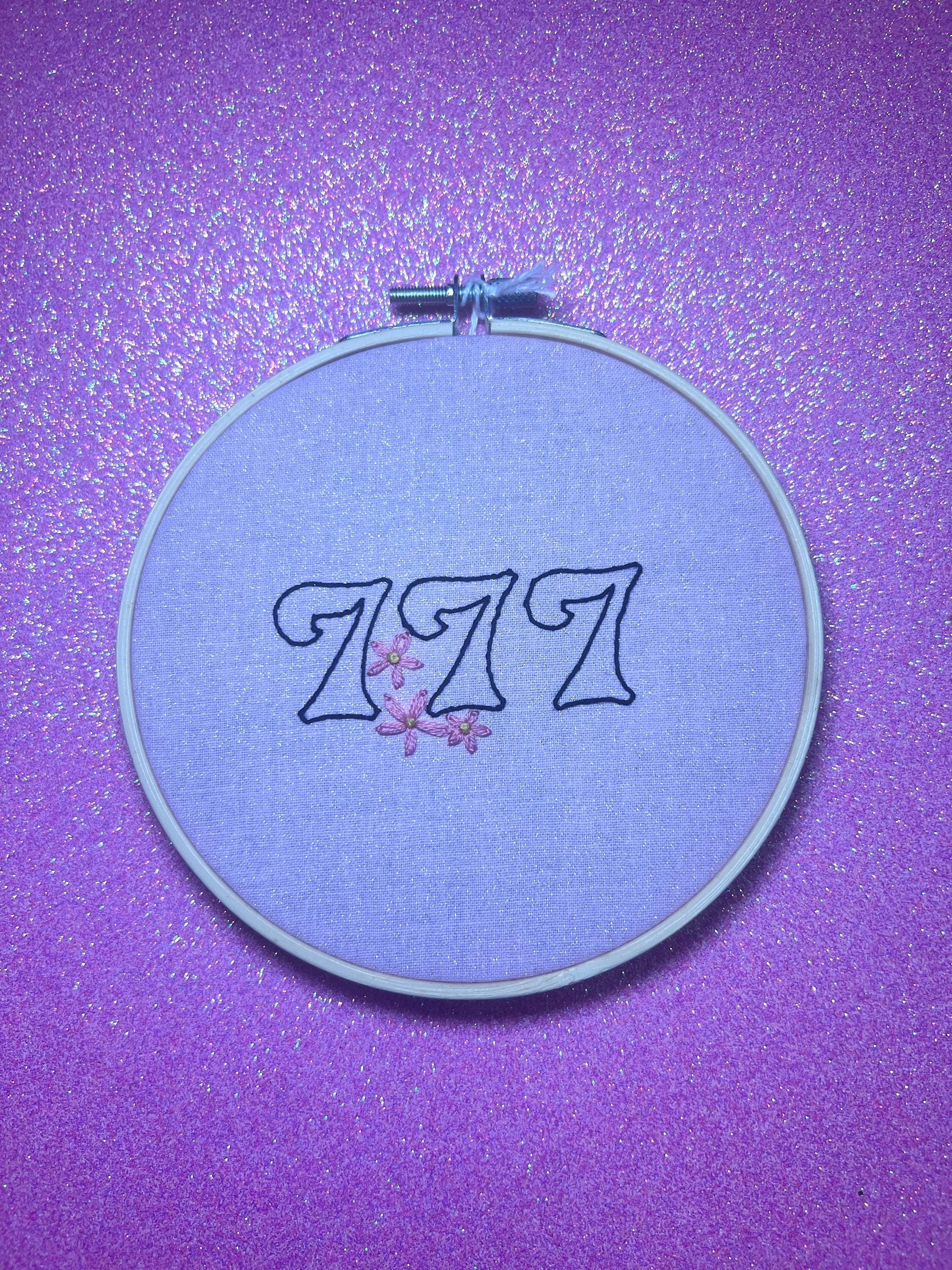 Angel Number 777 Finished Embroidery Hoop