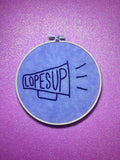 Lopes Up Megaphone Finished Embroidery - Grand Canyon University