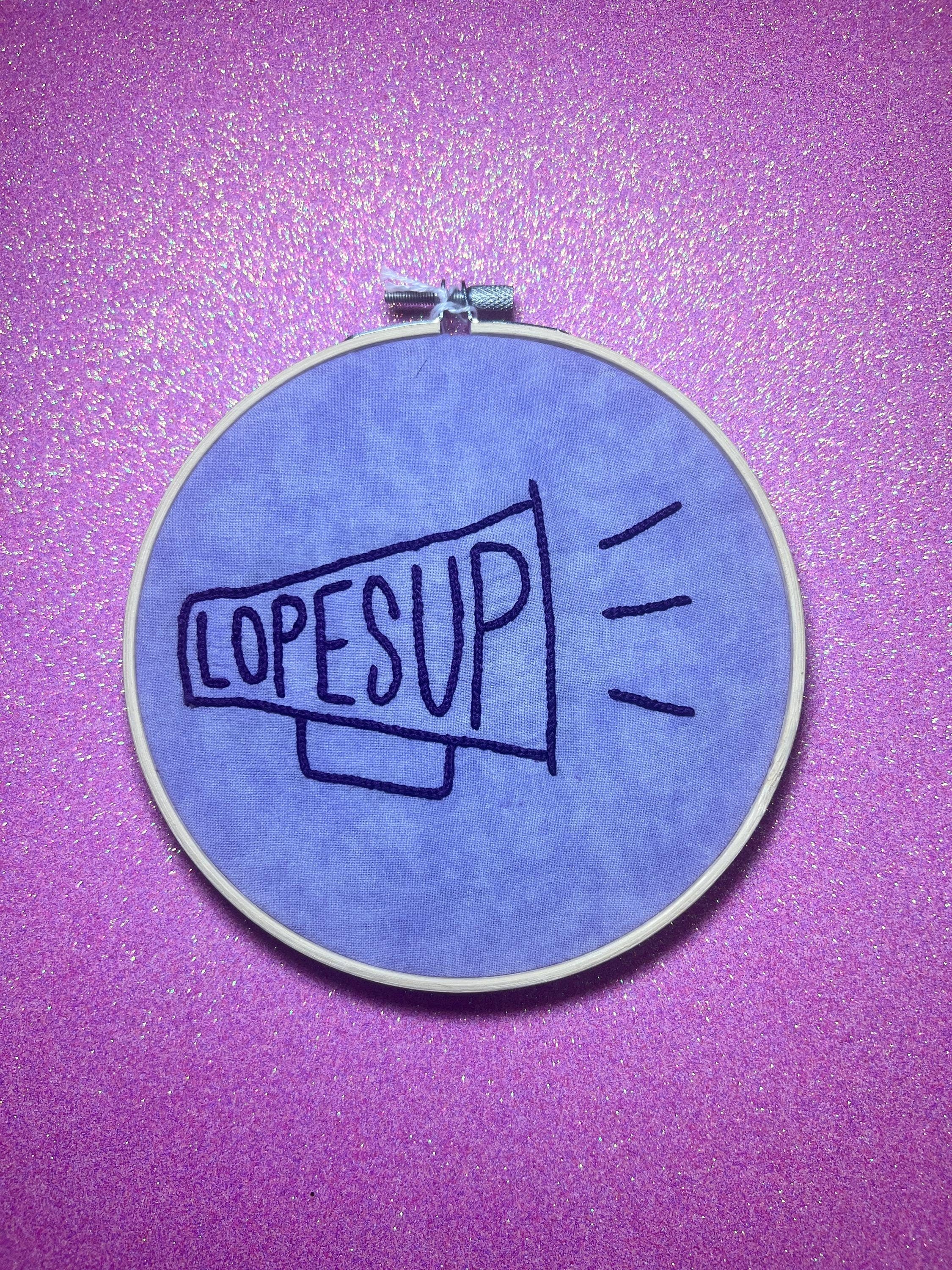 Lopes Up Megaphone Finished Embroidery - Grand Canyon University