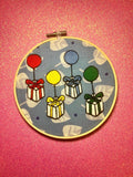 Animal Crossing Balloons Finished Embroidery Hoop