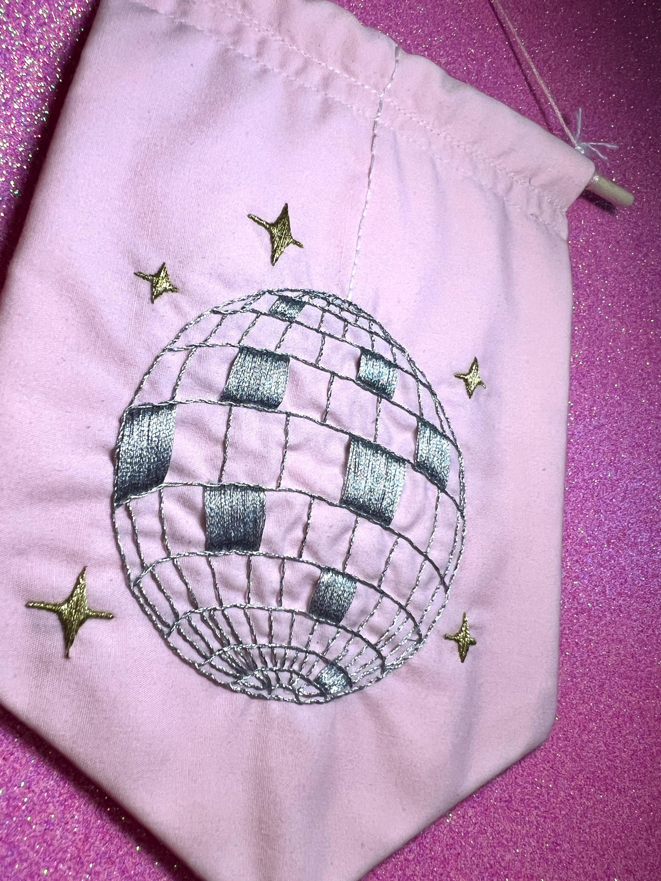 Mirrorball Metallic Disco Ball Embroidered Wall Hanging