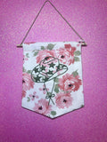 Green Floral Star Cowboy Hat Finished Embroidered Wall Hanging