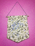 Blue Leafy Star Cowboy Hat Finished Embroidered Wall Hanging