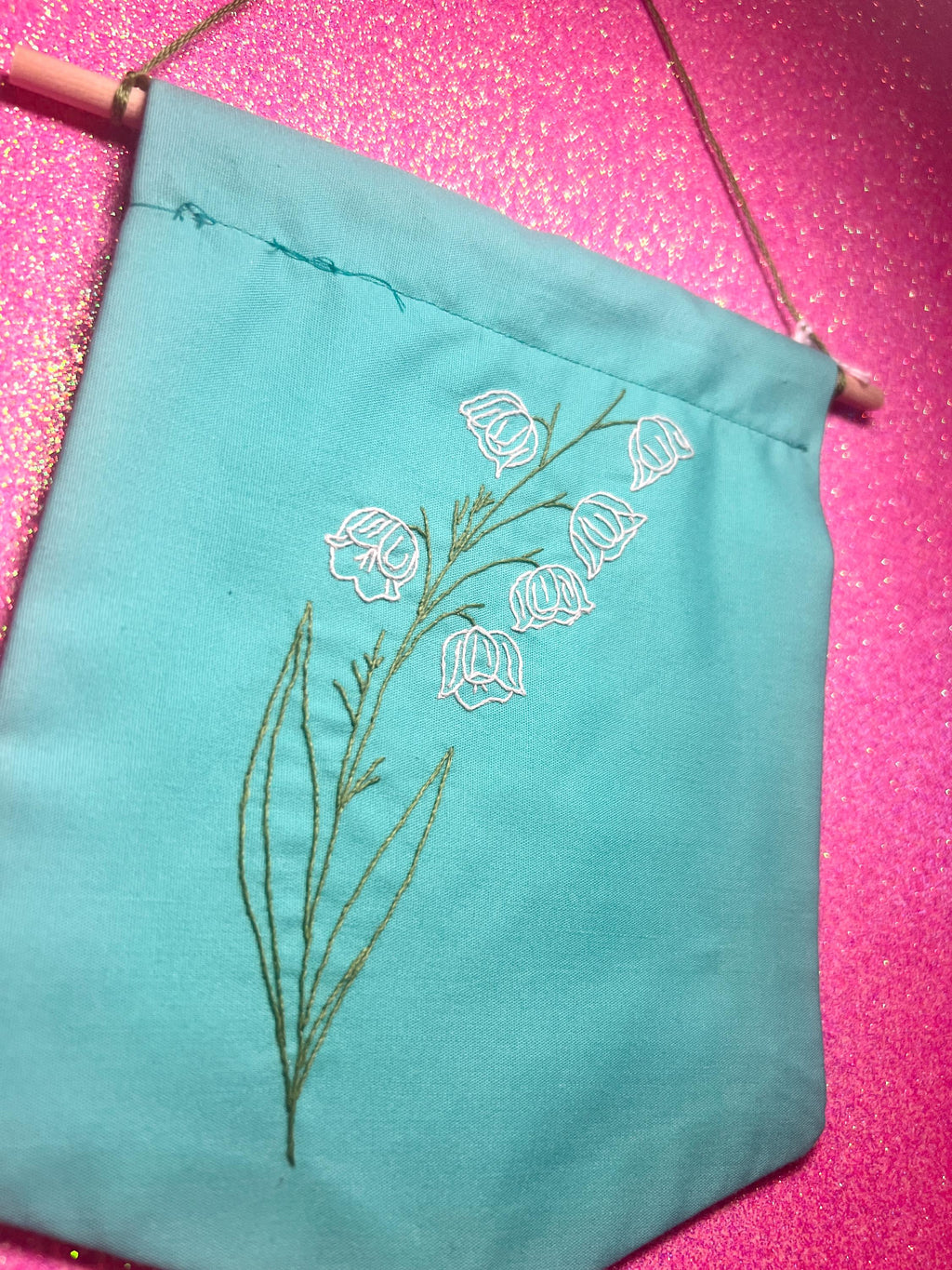 Fineline Lillies of the Valley Embroidered Wall Hanging