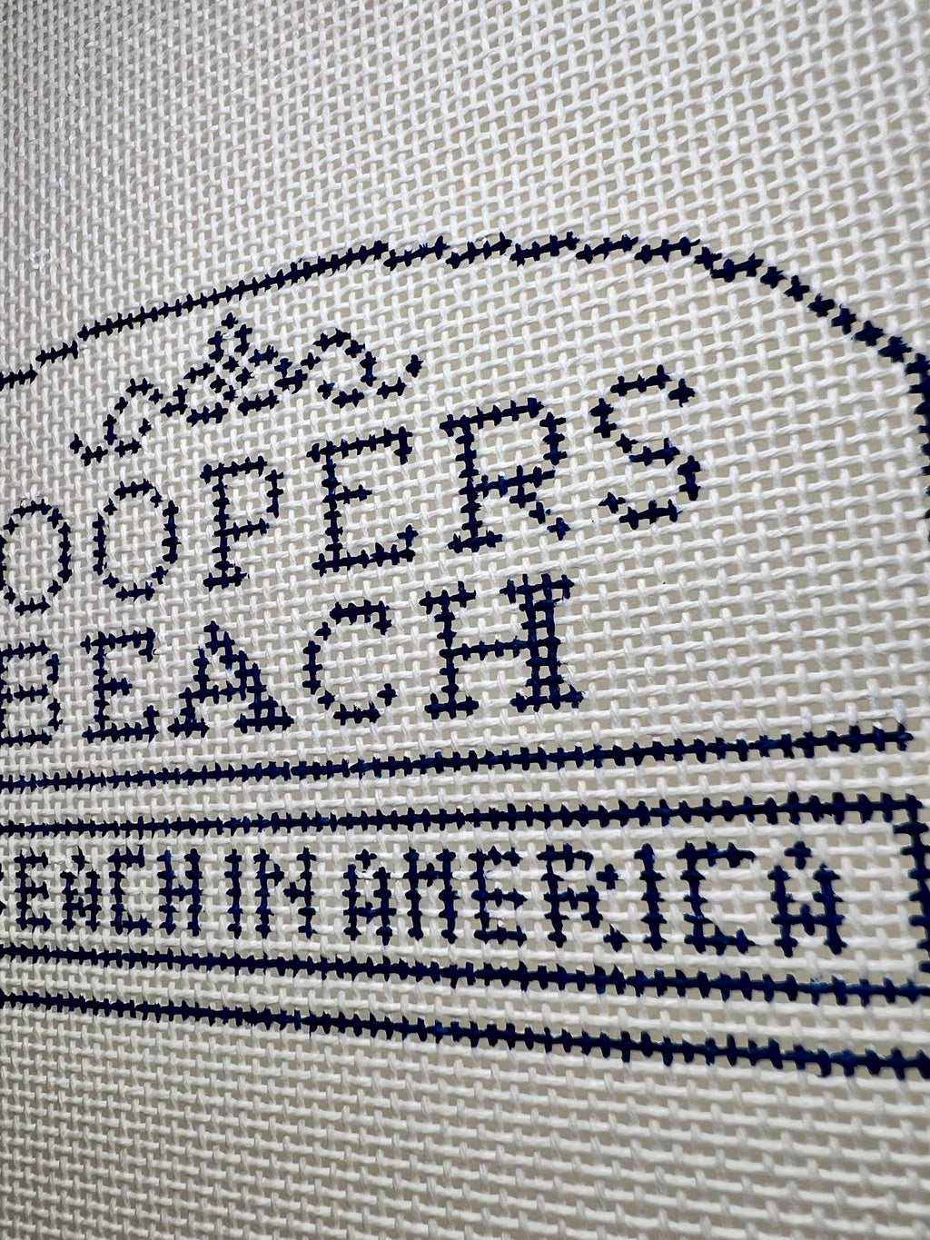 Cooper’s Beach Southampton NY Sign Needlepoint Canvas