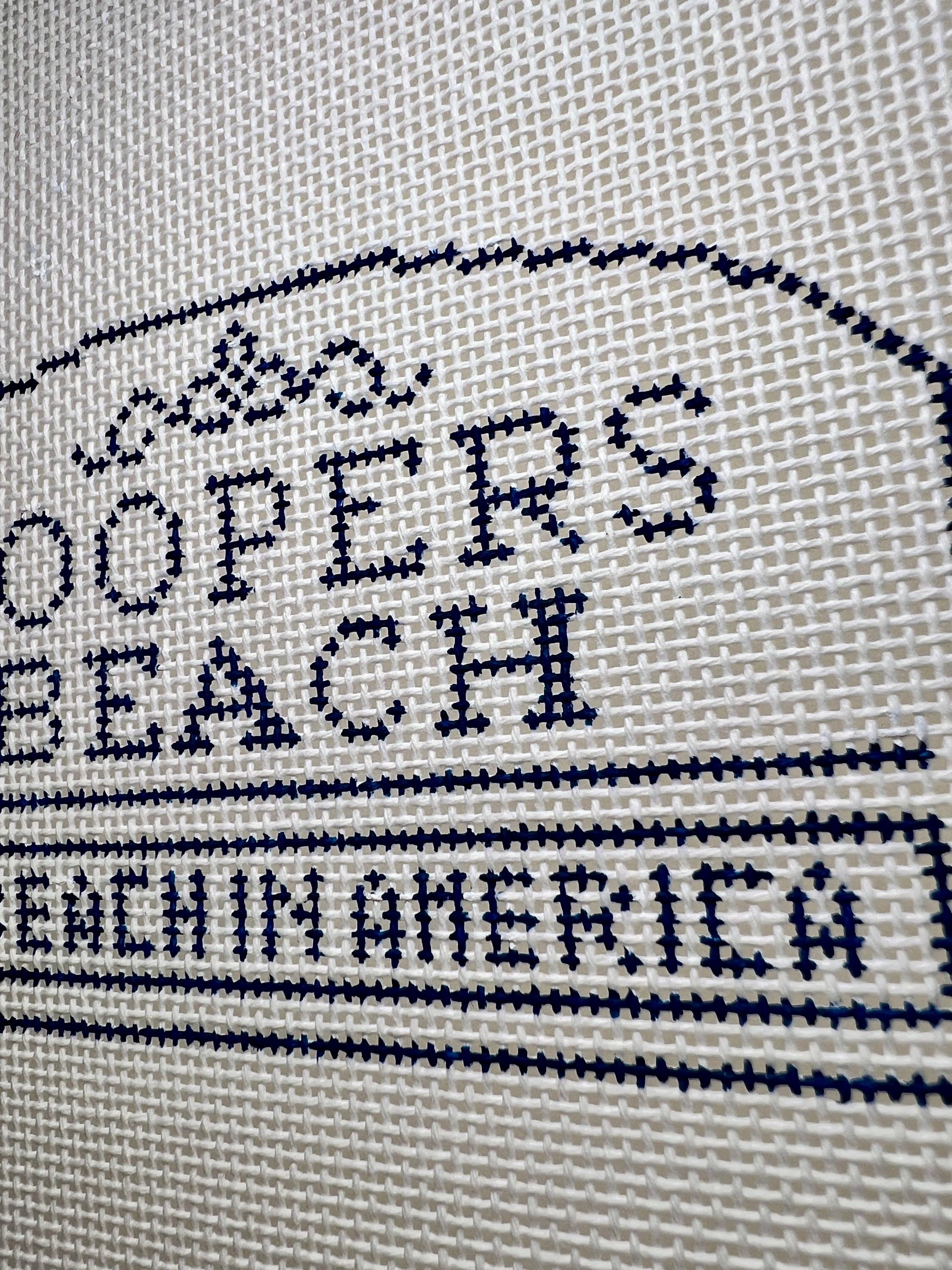 Cooper’s Beach Southampton NY Sign Needlepoint Canvas