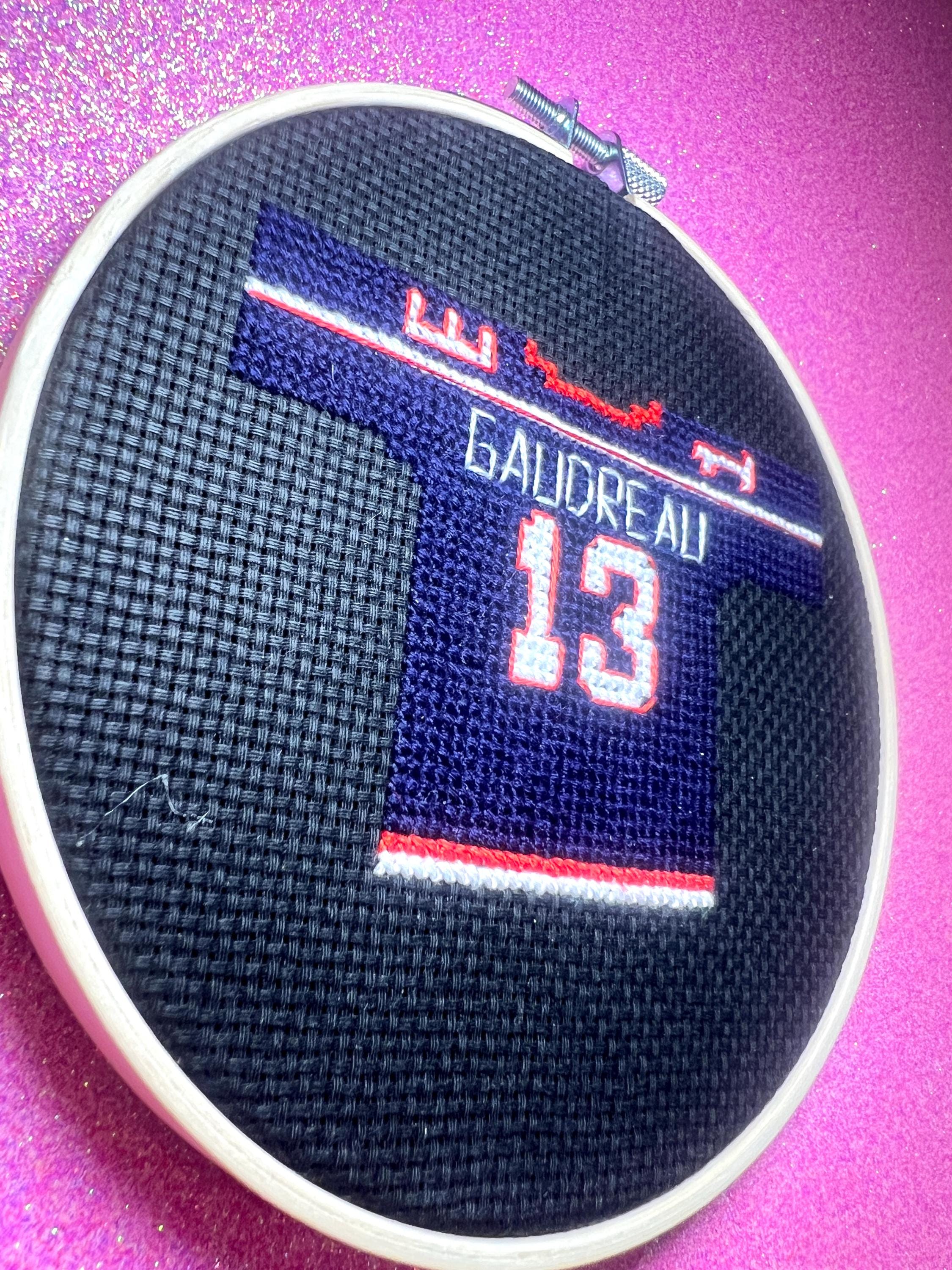 Johnny Gadreau Inspired Hockey Jersey Finished Cross Stitch