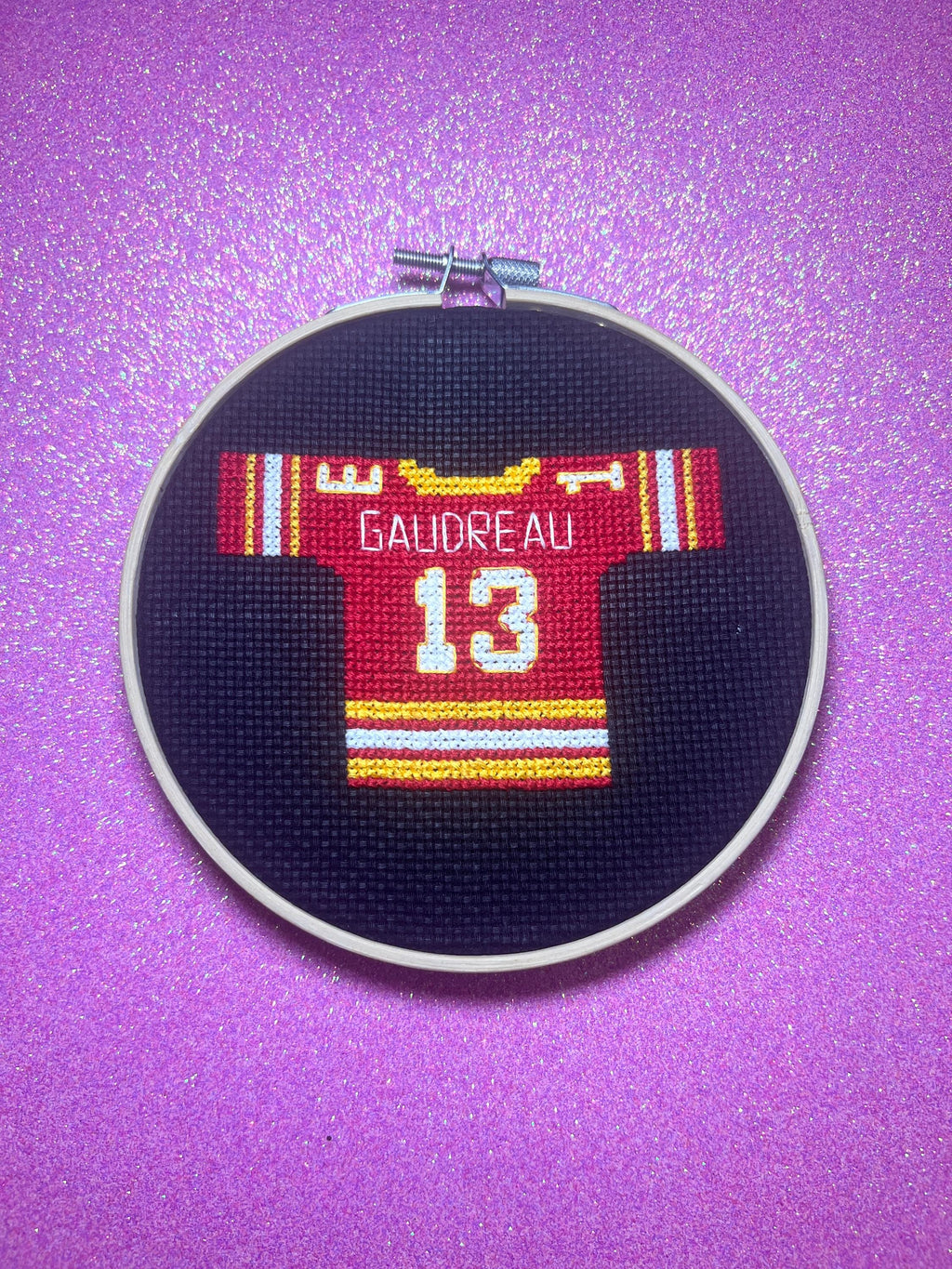 Johnny Gadreau Inspired Hockey Jersey Finished Cross Stitch