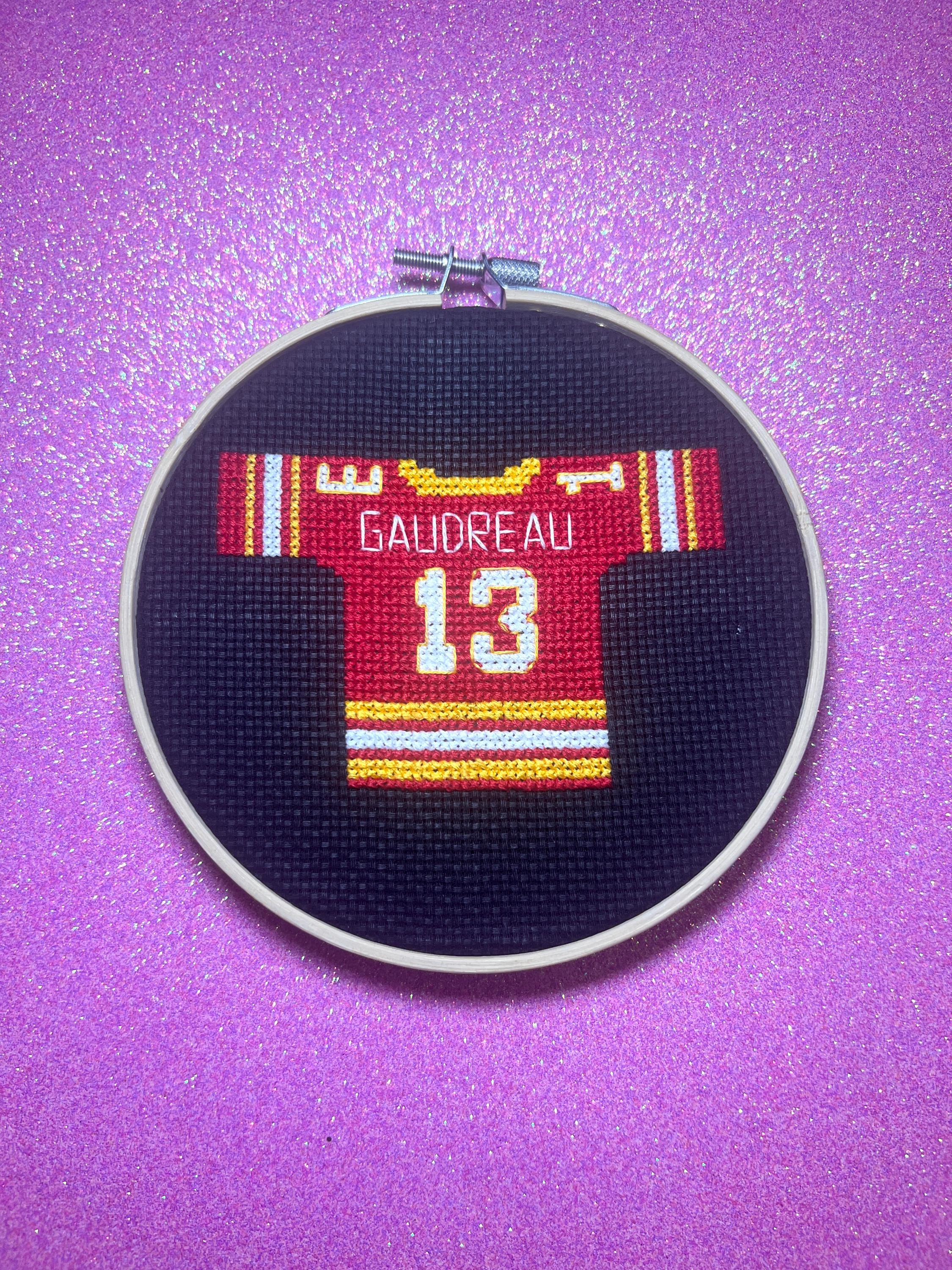 Johnny Gadreau Inspired Hockey Jersey Finished Cross Stitch