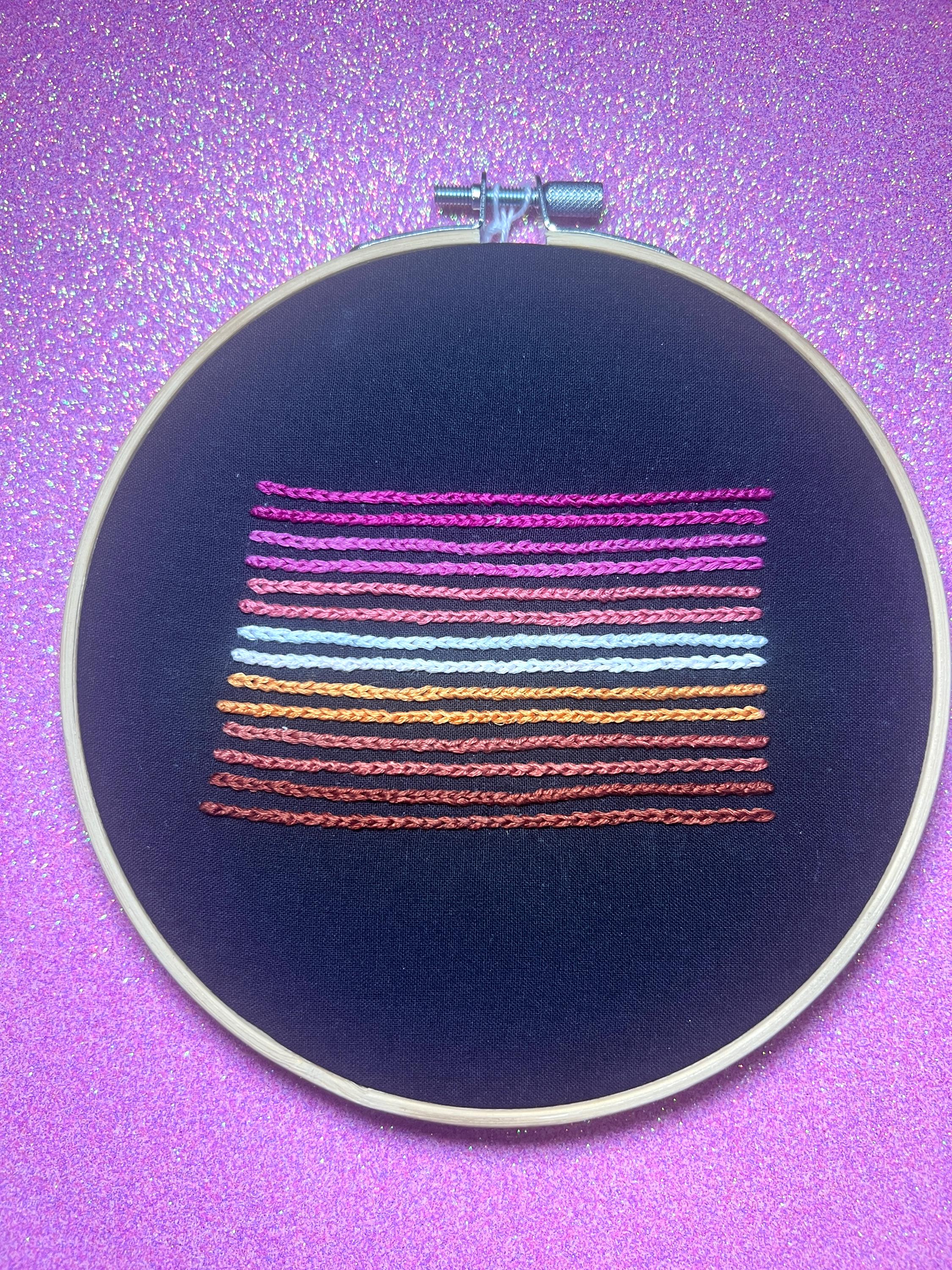 Lesbian Pride Flag 6” Embroidery