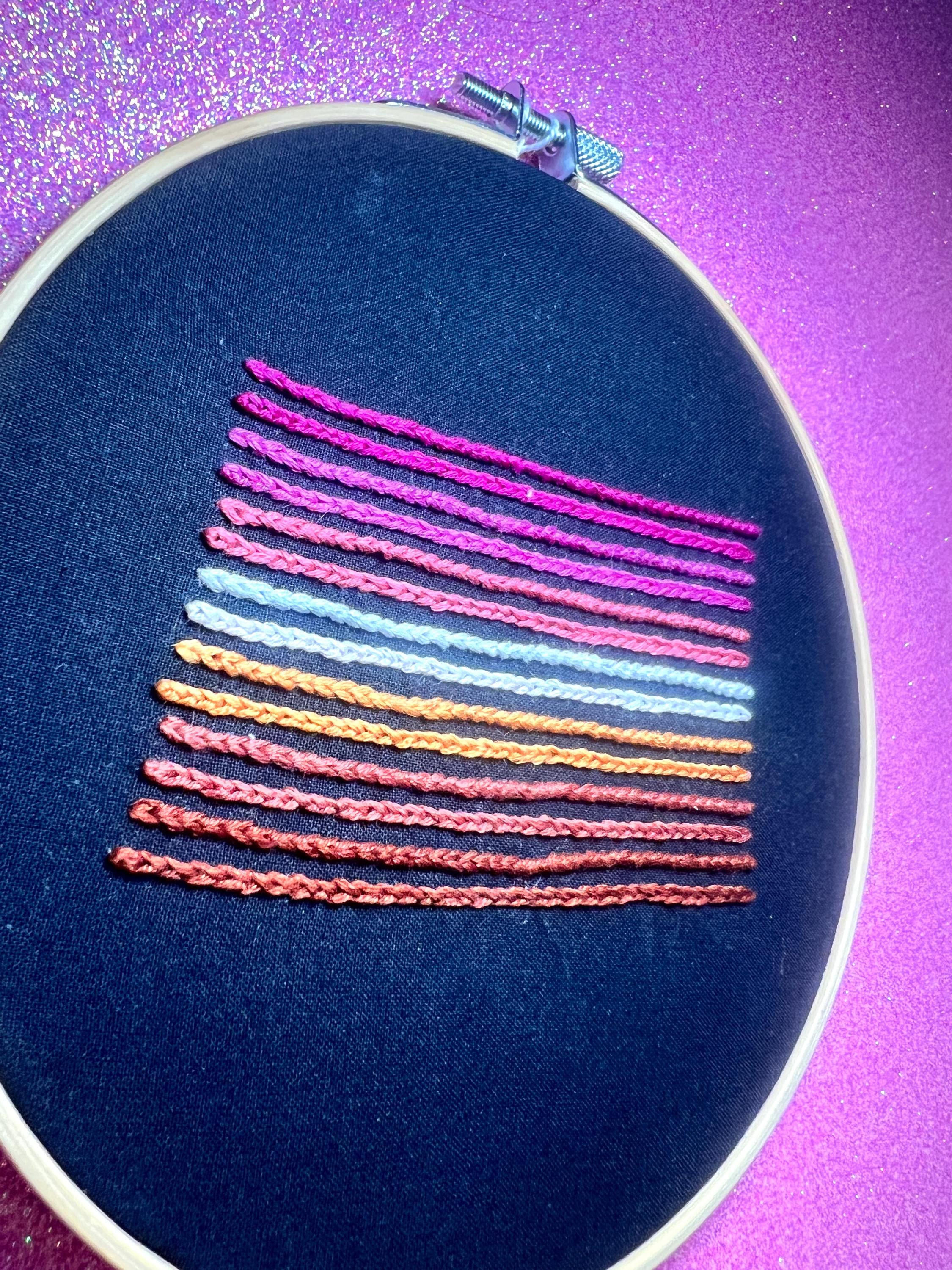 Lesbian Pride Flag 6” Embroidery