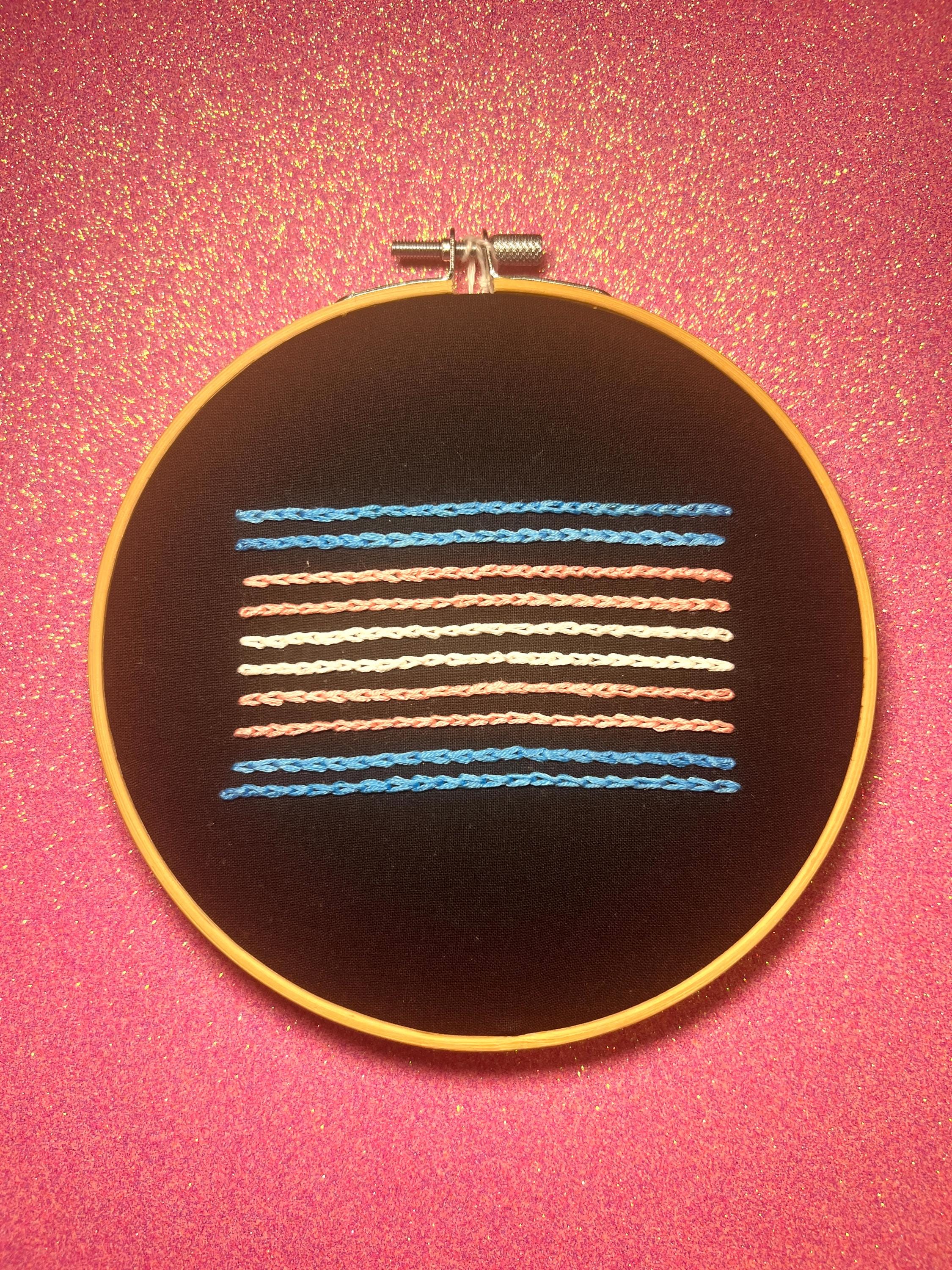 Trans Pride Flag 6” Embroidery