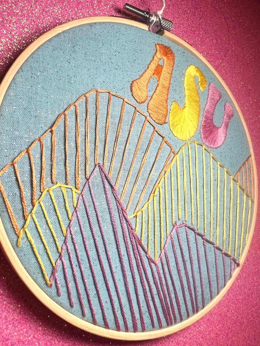 ASU Colorful Mountain Framed Embroidery  - Arizona State University