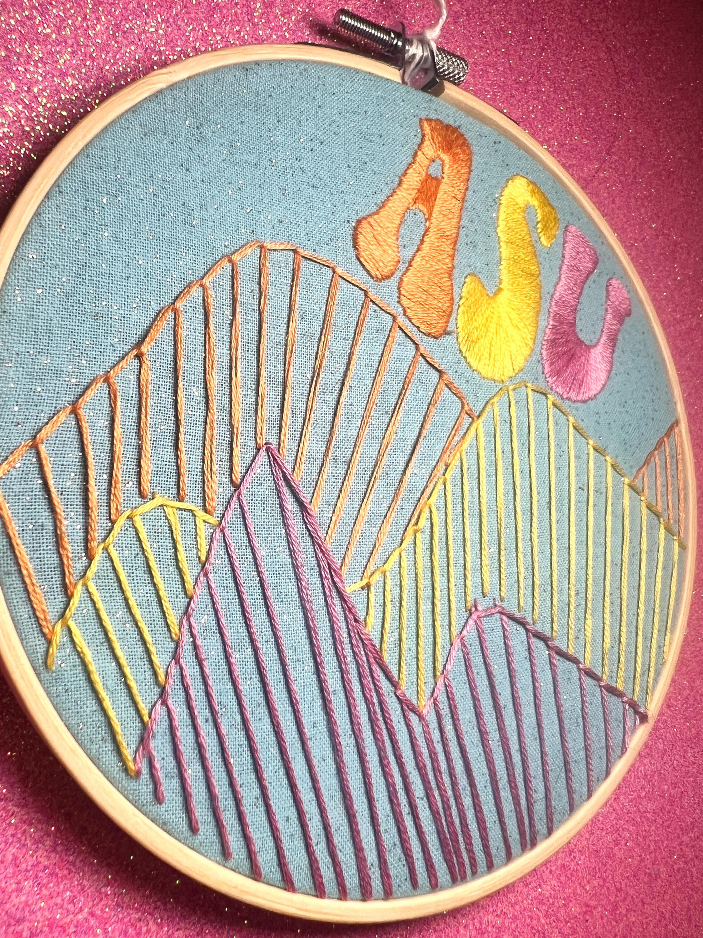 ASU Colorful Mountain Framed Embroidery  - Arizona State University