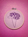 Purple Groovy Cowboy Hat Finished Embroidery