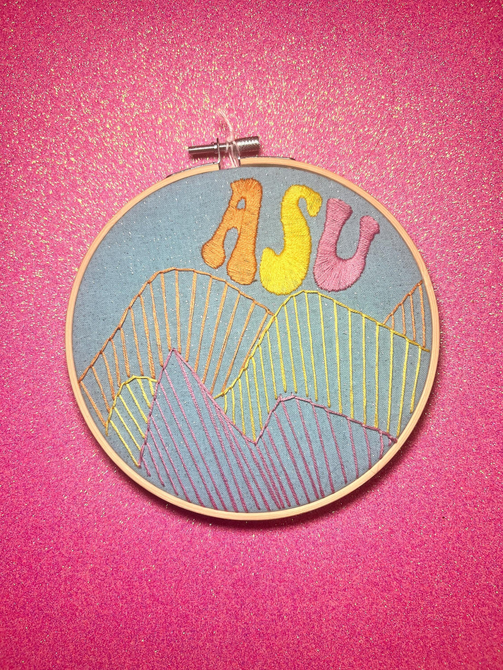 ASU Colorful Mountain Framed Embroidery  - Arizona State University