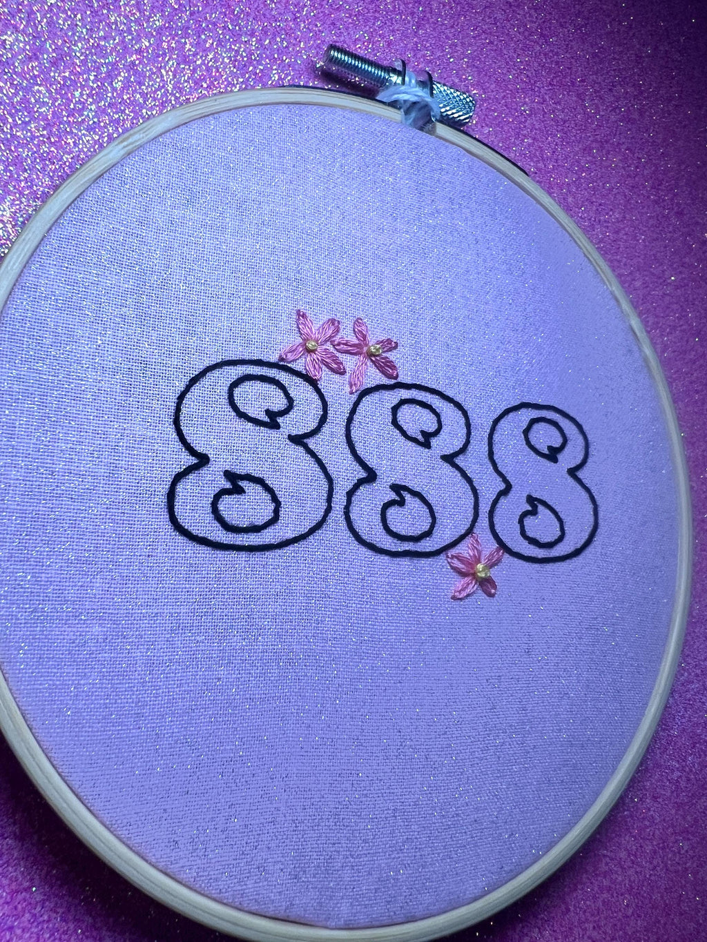 Angel Number 888 Finished Embroidery