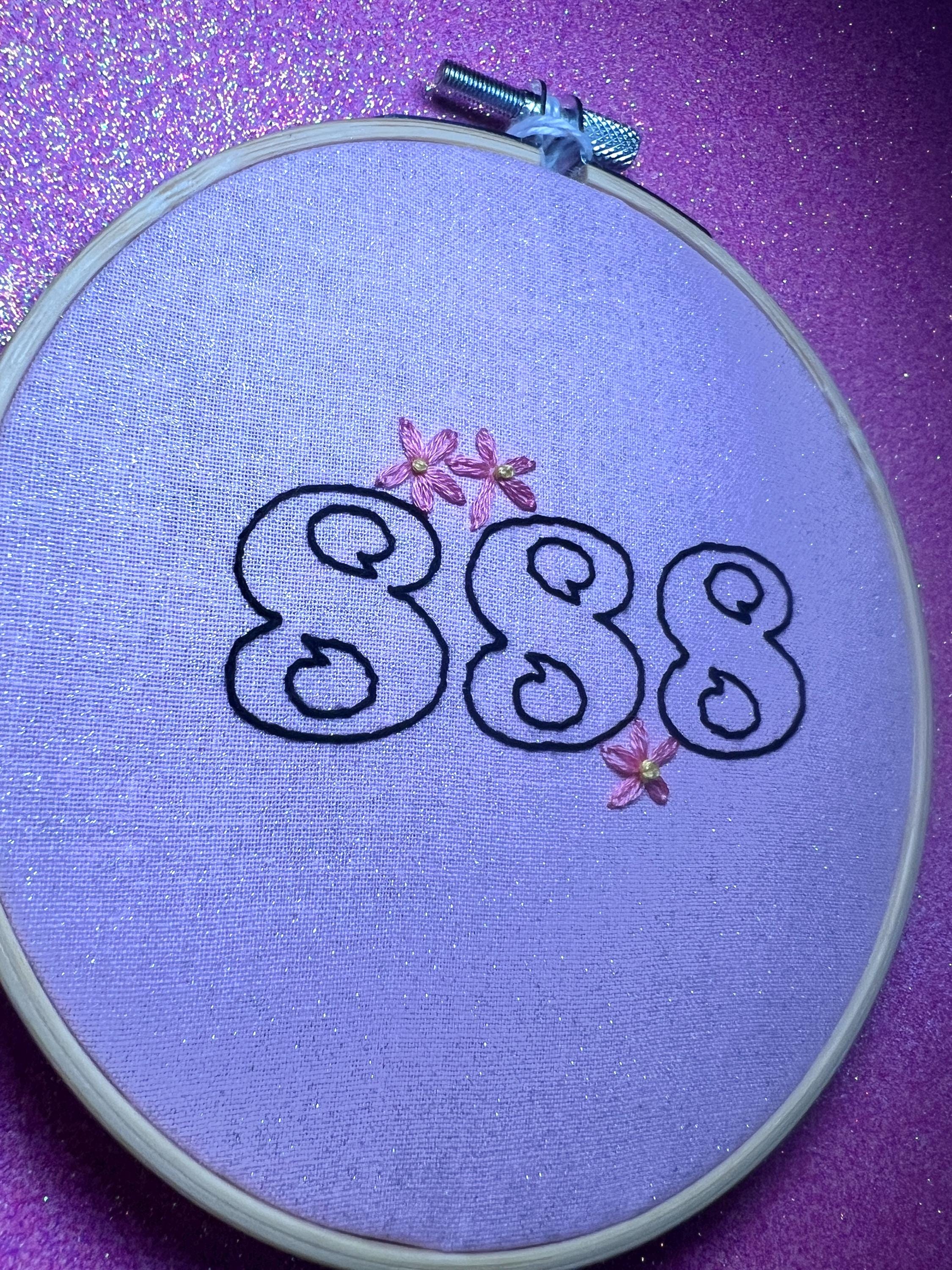 Angel Number 888 Finished Embroidery