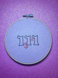 Angel Number 111 Finished Embroidery Hoop