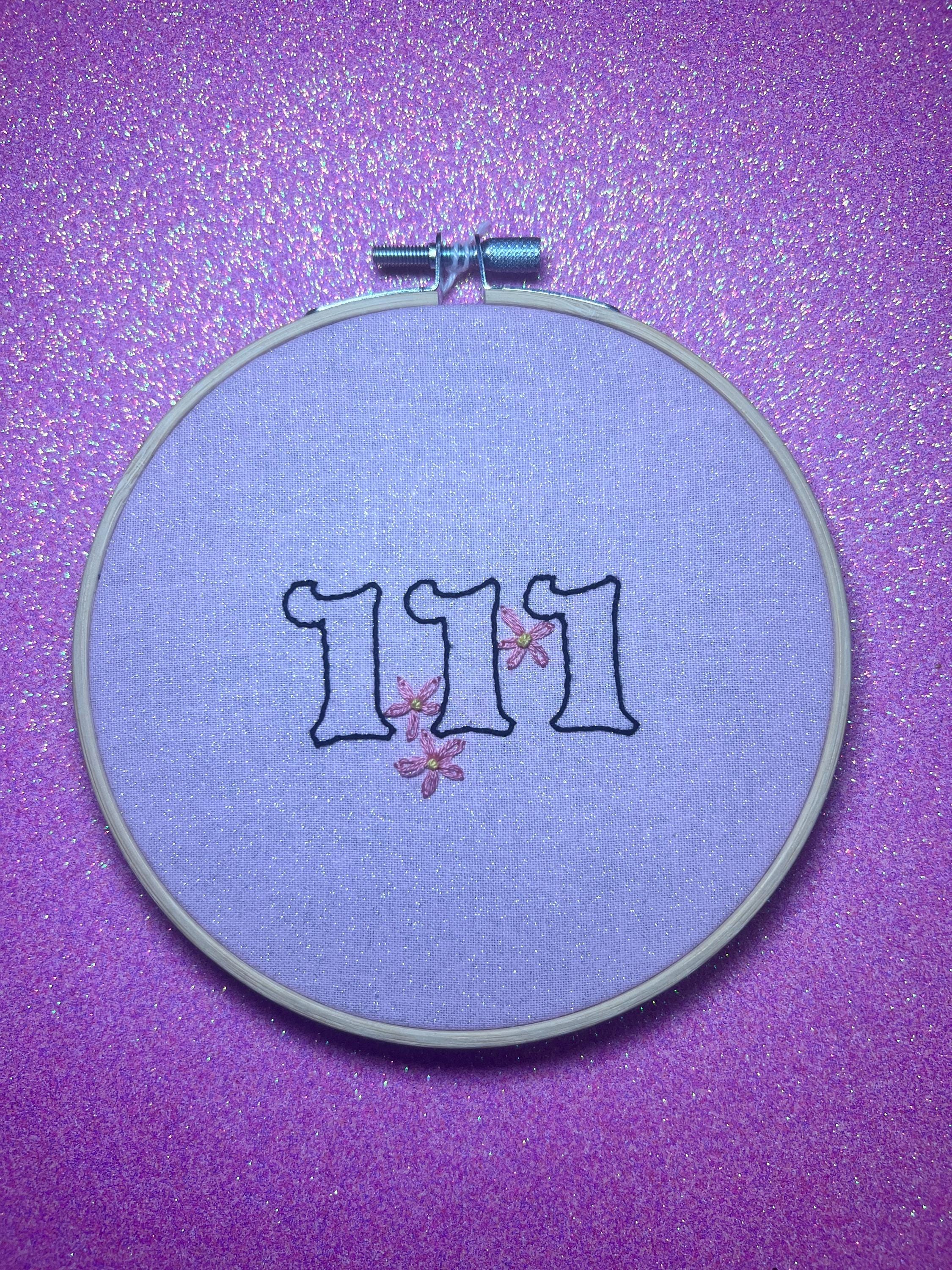 Angel Number 111 Finished Embroidery Hoop