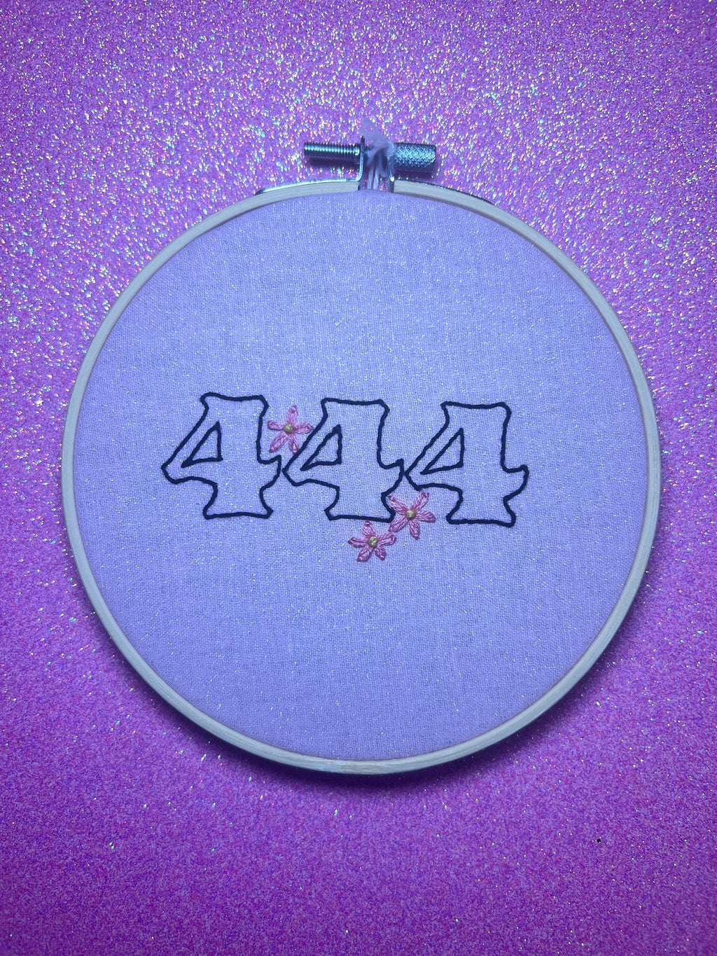 Angel Number 444 Finished Embroidery Hoop