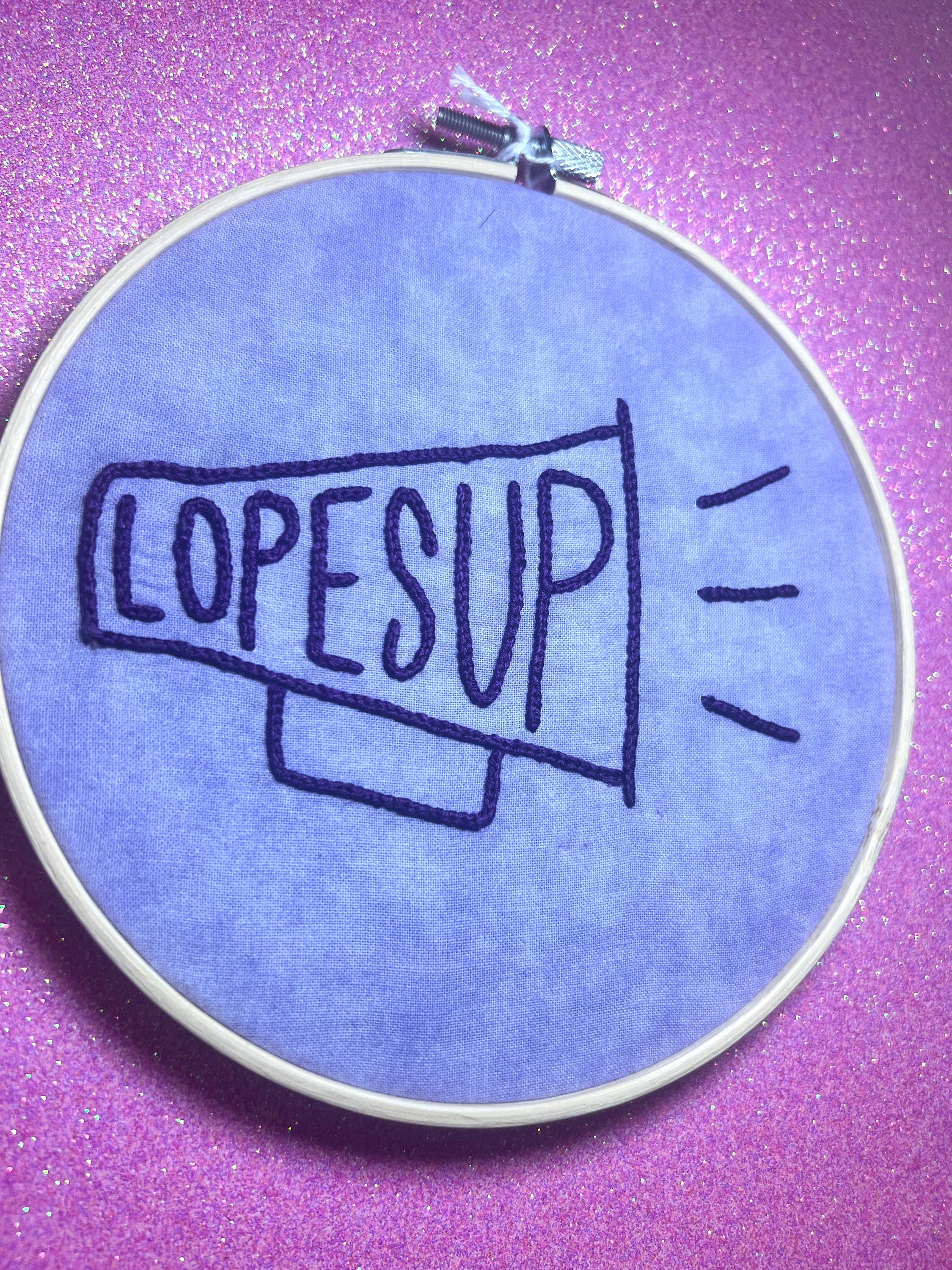 Lopes Up Megaphone Finished Embroidery - Grand Canyon University