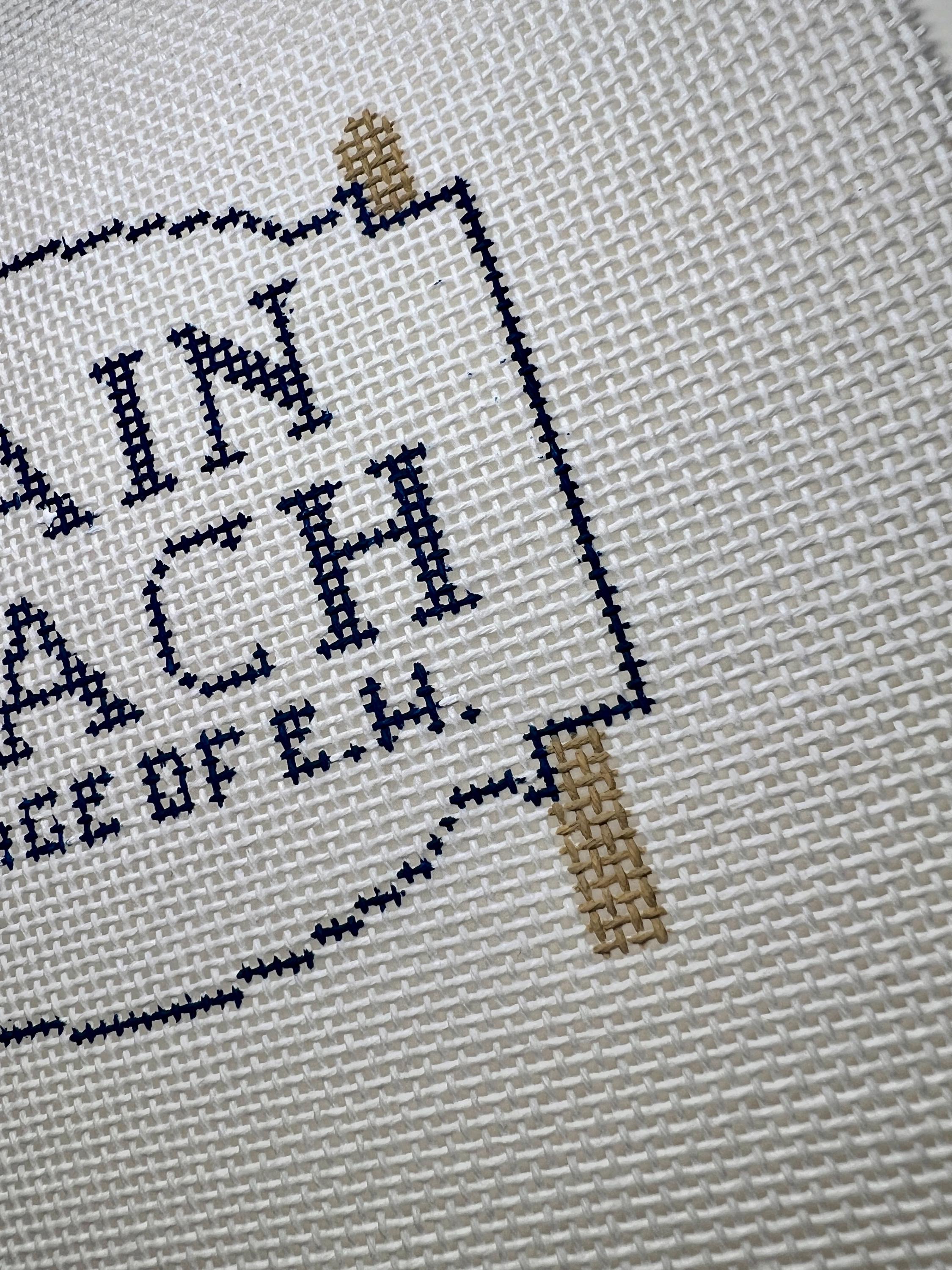 Main Beach East Hampton Sign Needlepoint Canvas
